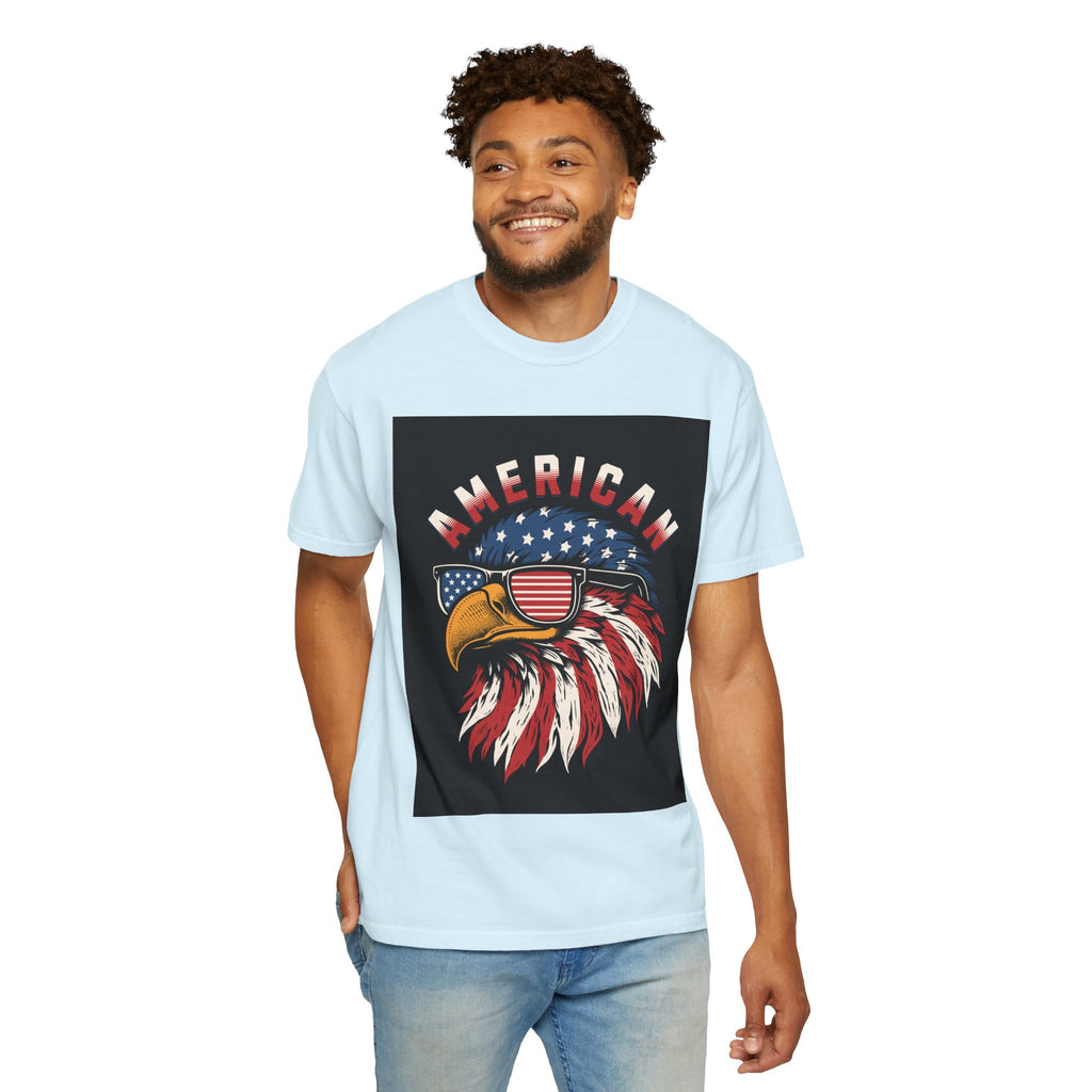 American Eagle Sunglasses T-Shirt — Patriotic USA Flag Graphic