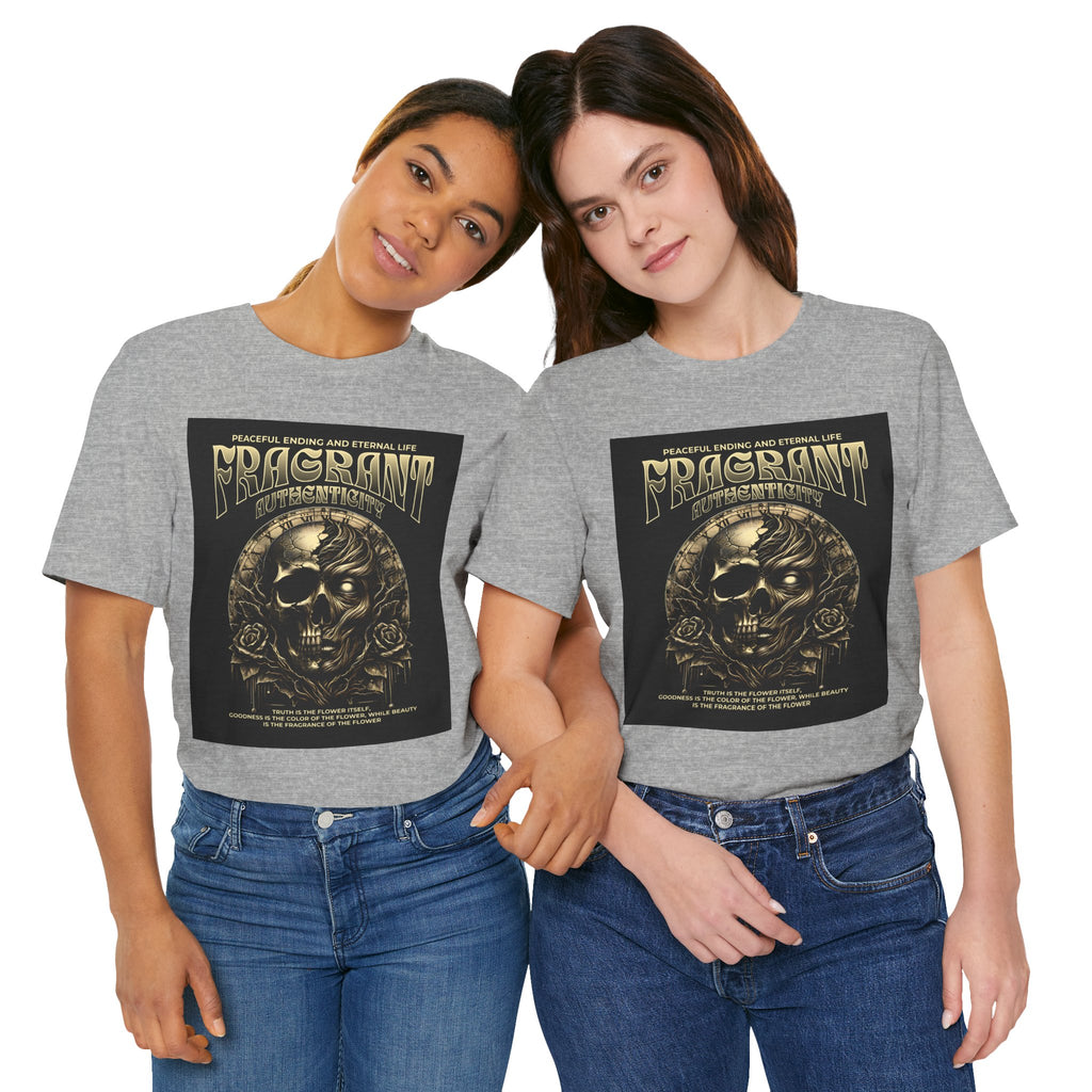 Skull & Roses Graphic Tee — "Fragrant" Vintage Gothic Band Shirt