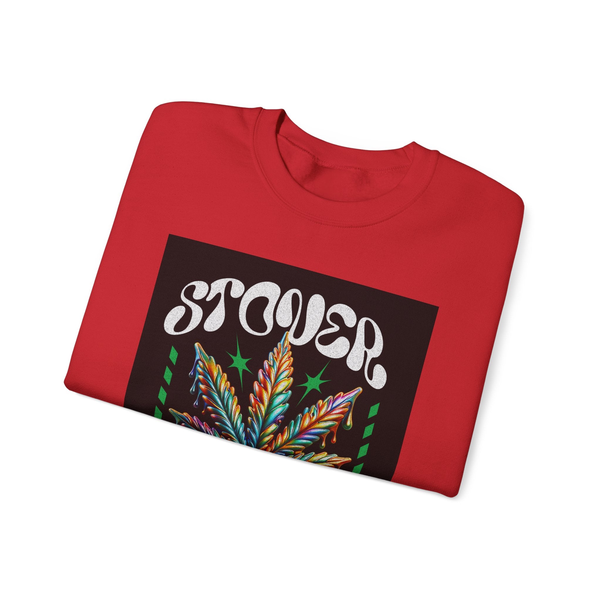 Sweatshirt — Stoner 'Grow Your Own Serenity' Colorful Cannabis Leaf Crewneck