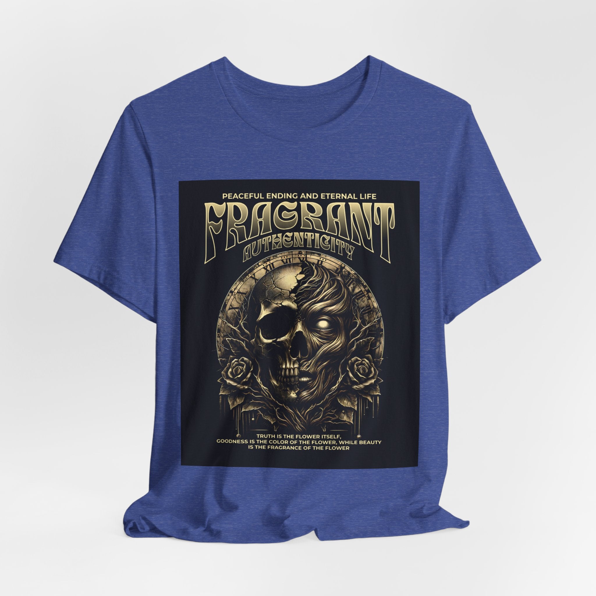 Skull & Roses Graphic Tee — "Fragrant" Vintage Gothic Band Shirt