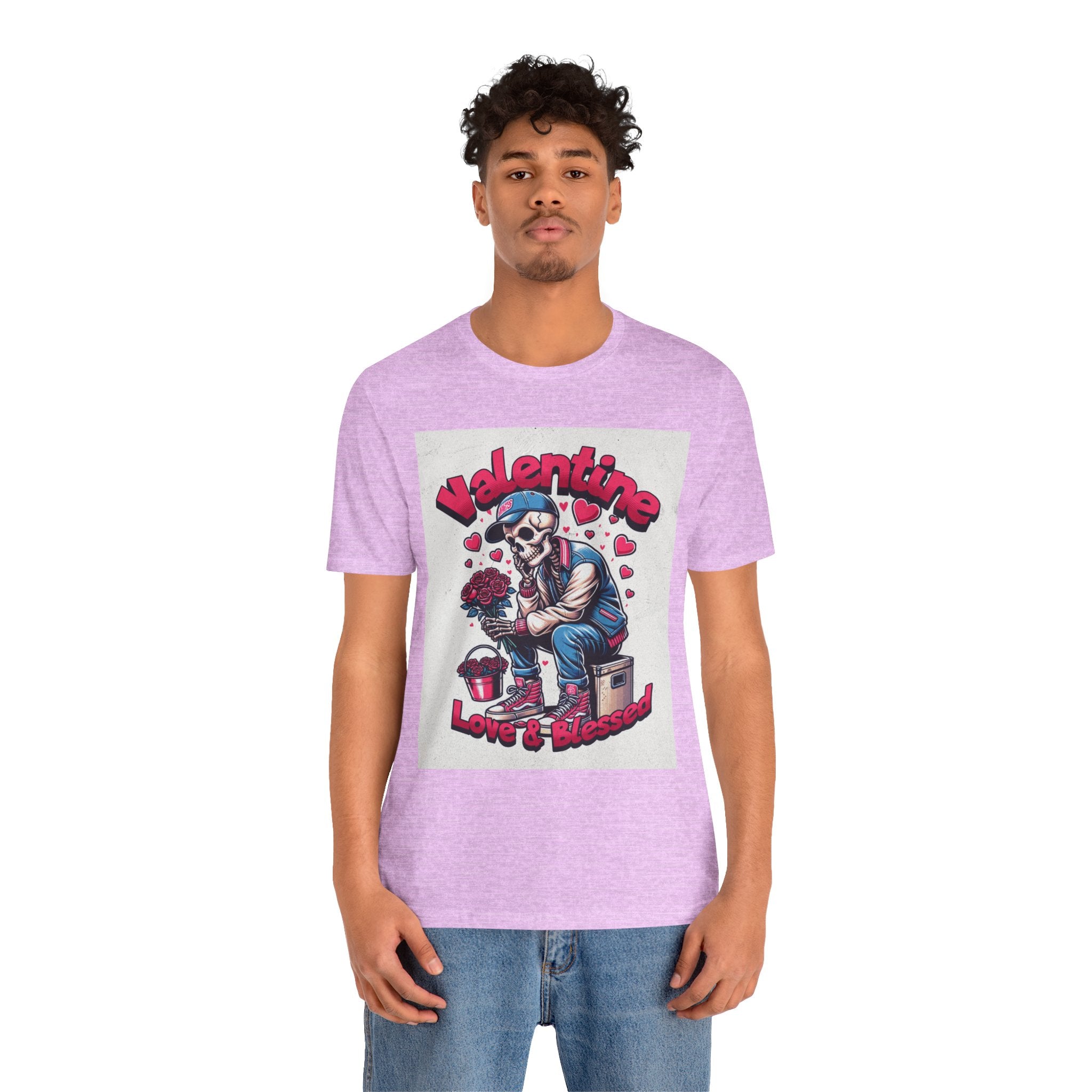 Valentine Skull T-Shirt – "Love & Blessed" Gothic Valentine Tee
