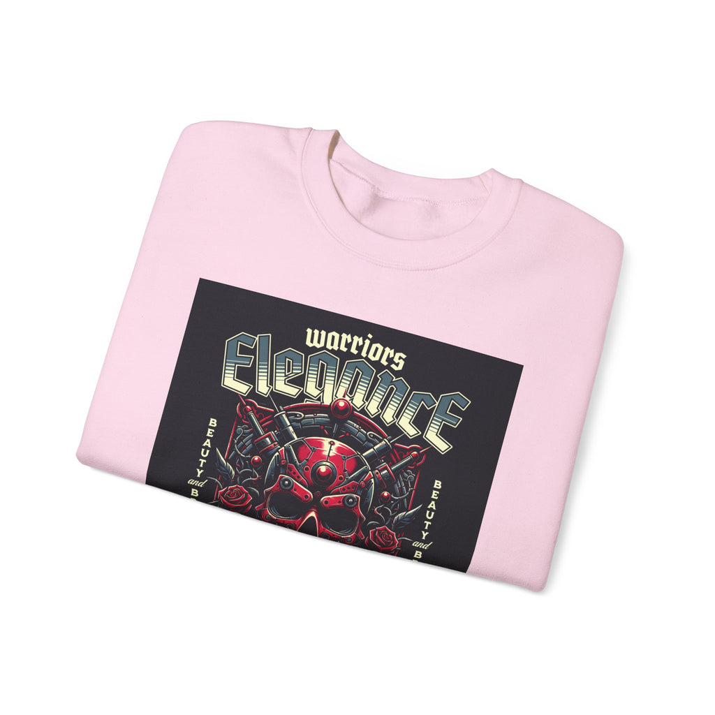 Crewneck Sweatshirt – "Warriors Electric" Skull & Roses Graphic