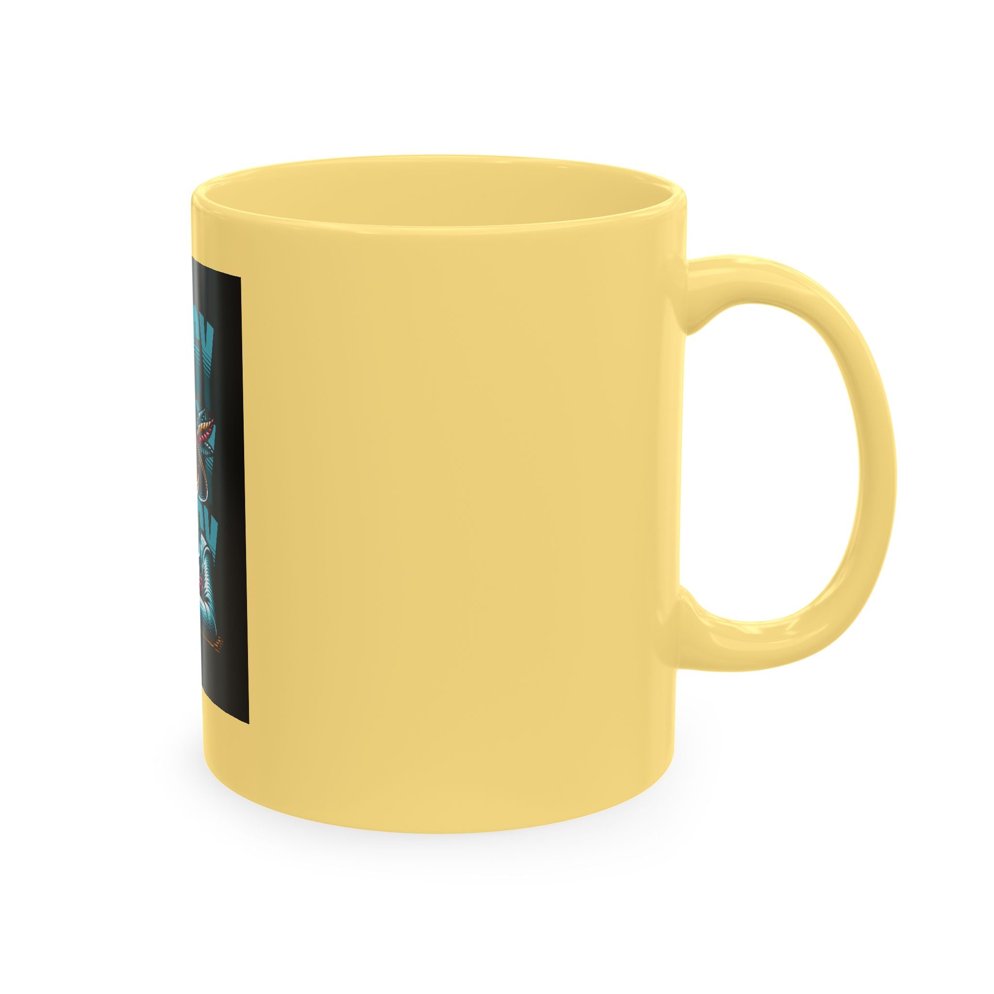 Skull 'Energy' Ceramic Coffee Mug — Retro Skeleton with Drink Design