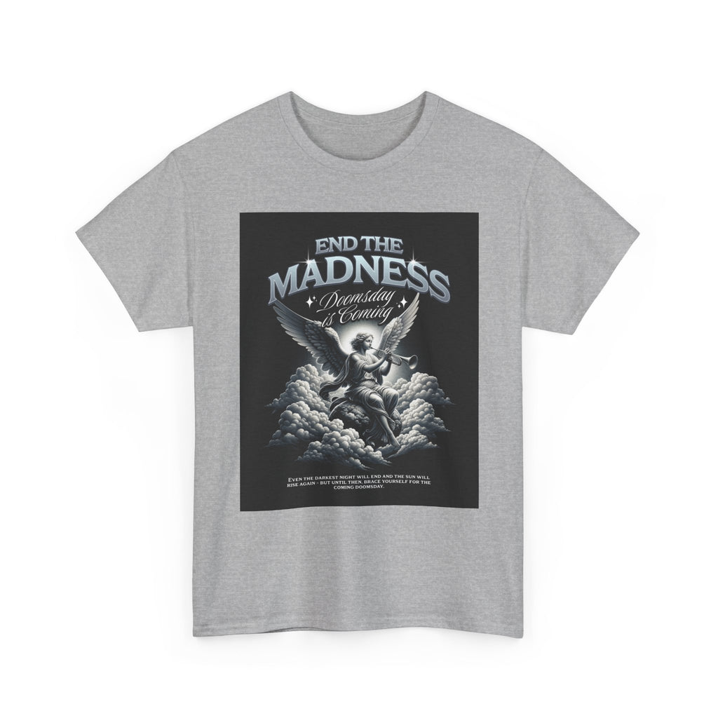 End the Madness Angel Graphic Tee — Vintage Gothic Band-Style T-Shirt