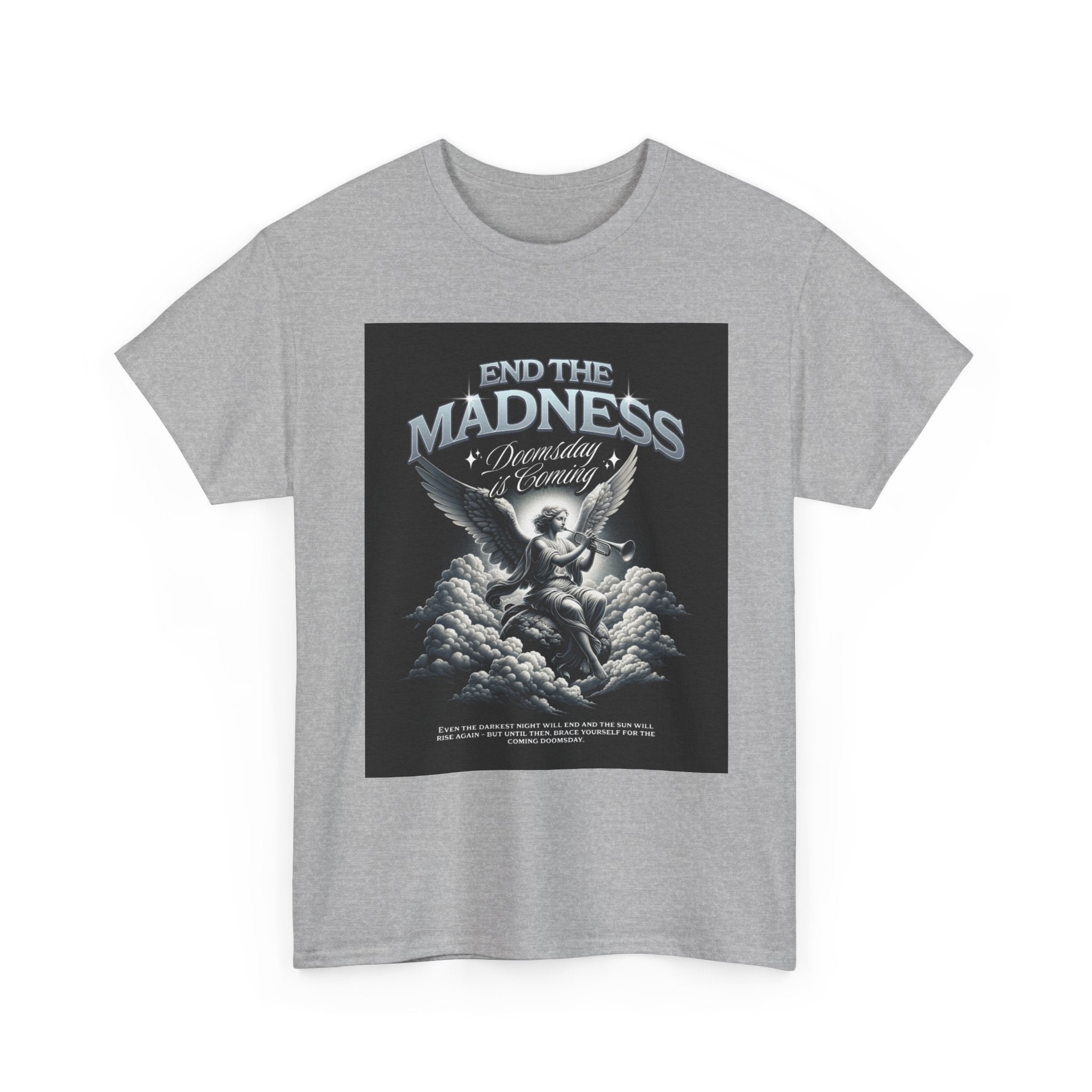 End the Madness Angel Graphic Tee — Vintage Gothic Band-Style T-Shirt