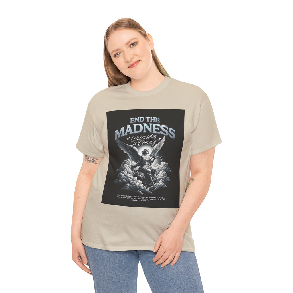 End the Madness Angel Graphic Tee — Vintage Gothic Band-Style T-Shirt