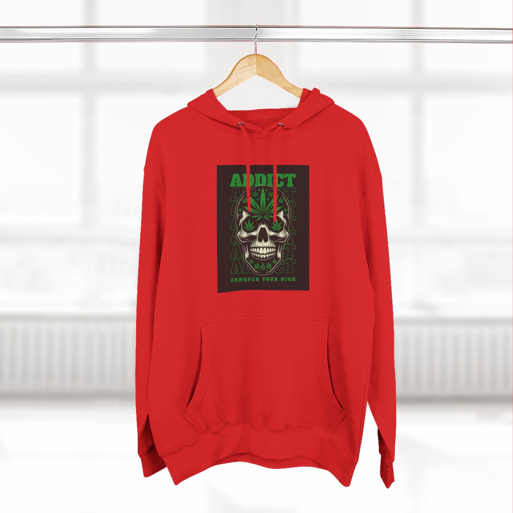 Skull & Snake Hoodie — "Addict" Graphic Pullover