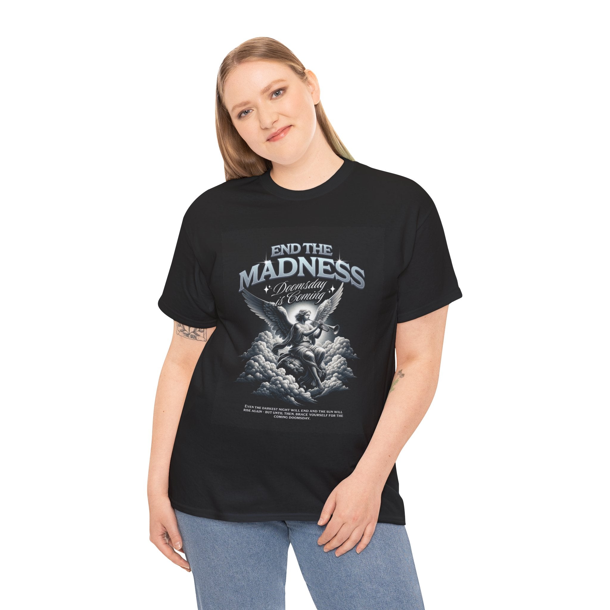 End the Madness Angel Graphic Tee — Vintage Gothic Band-Style T-Shirt