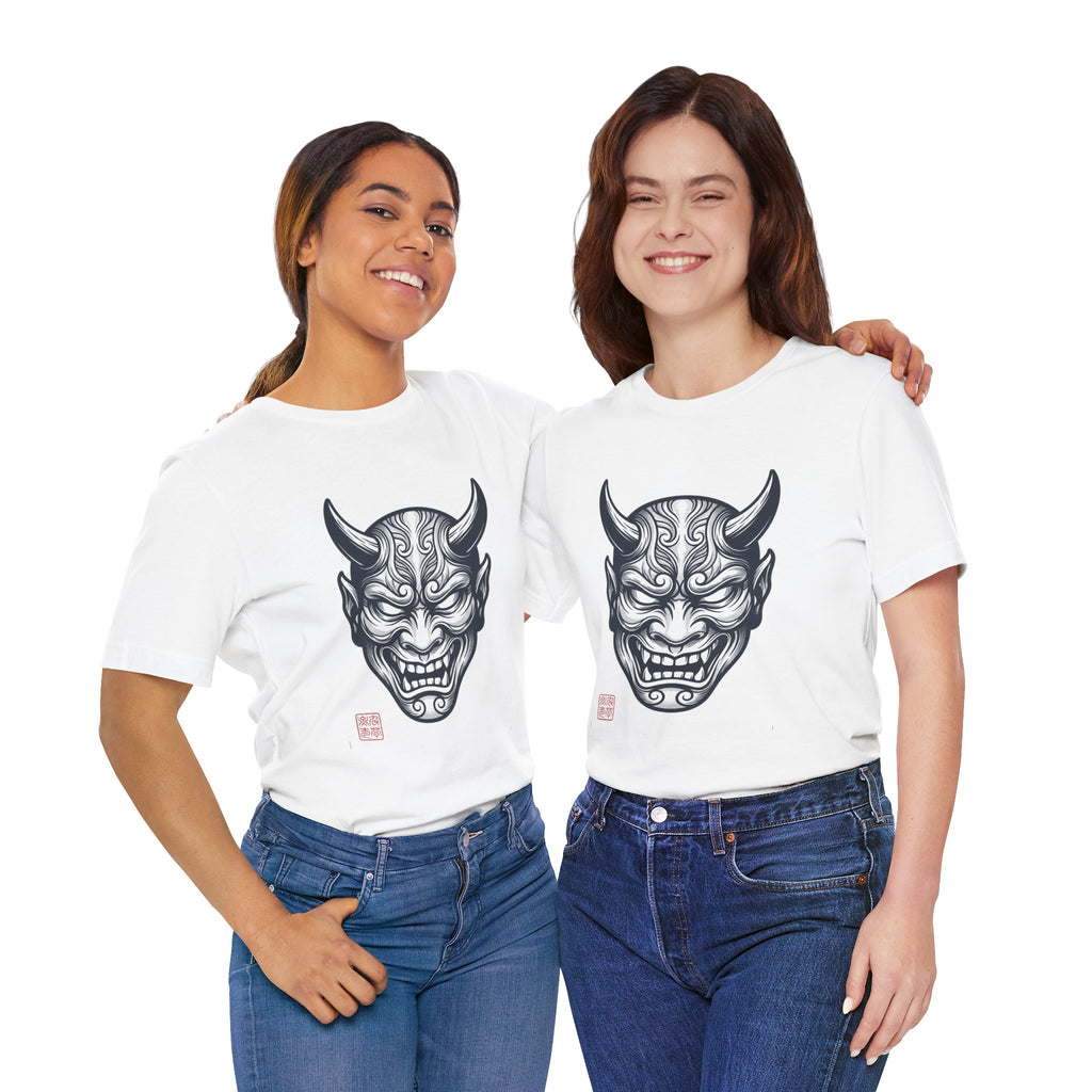 Demon Hannya Mask T‑Shirt — Japanese Oni Tattoo Graphic Tee