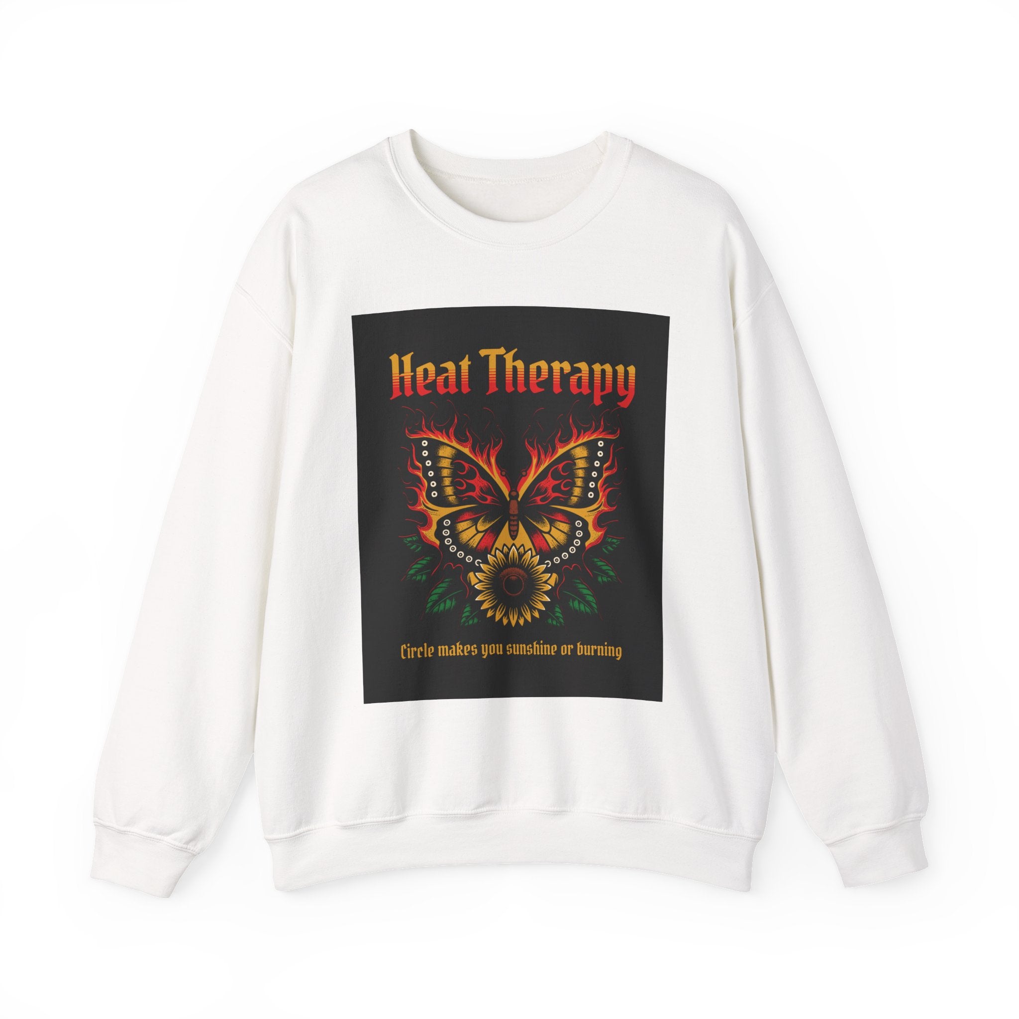Heat Therapy Crewneck Sweatshirt — Butterfly Flame Graphic