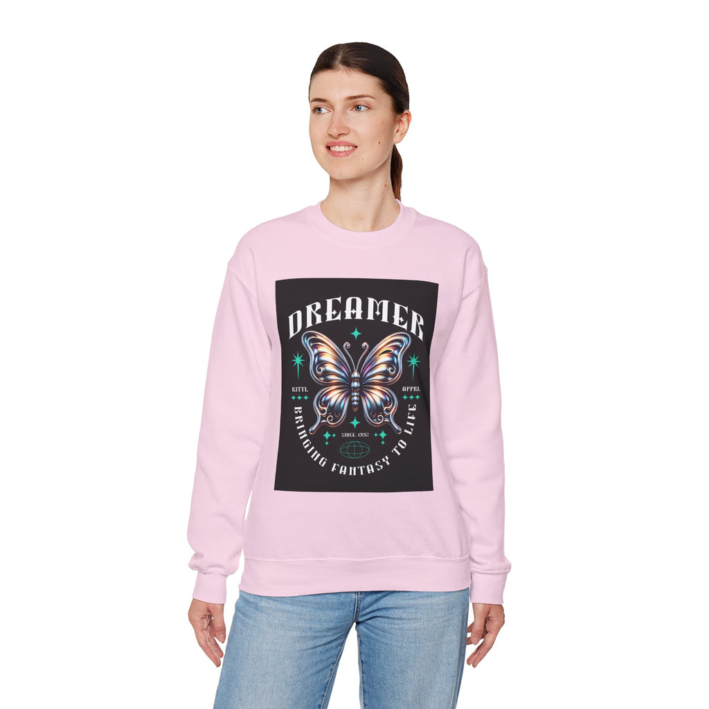 Dreamer Butterfly Crewneck Sweatshirt — Inspiring 'Dreamer' Graphic Pullover