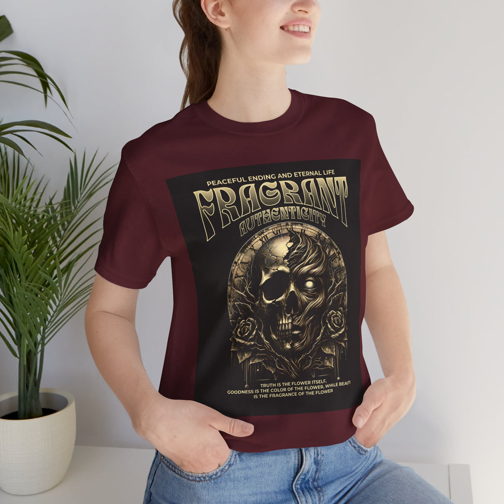 Skull & Roses Graphic Tee — "Fragrant" Vintage Gothic Band Shirt