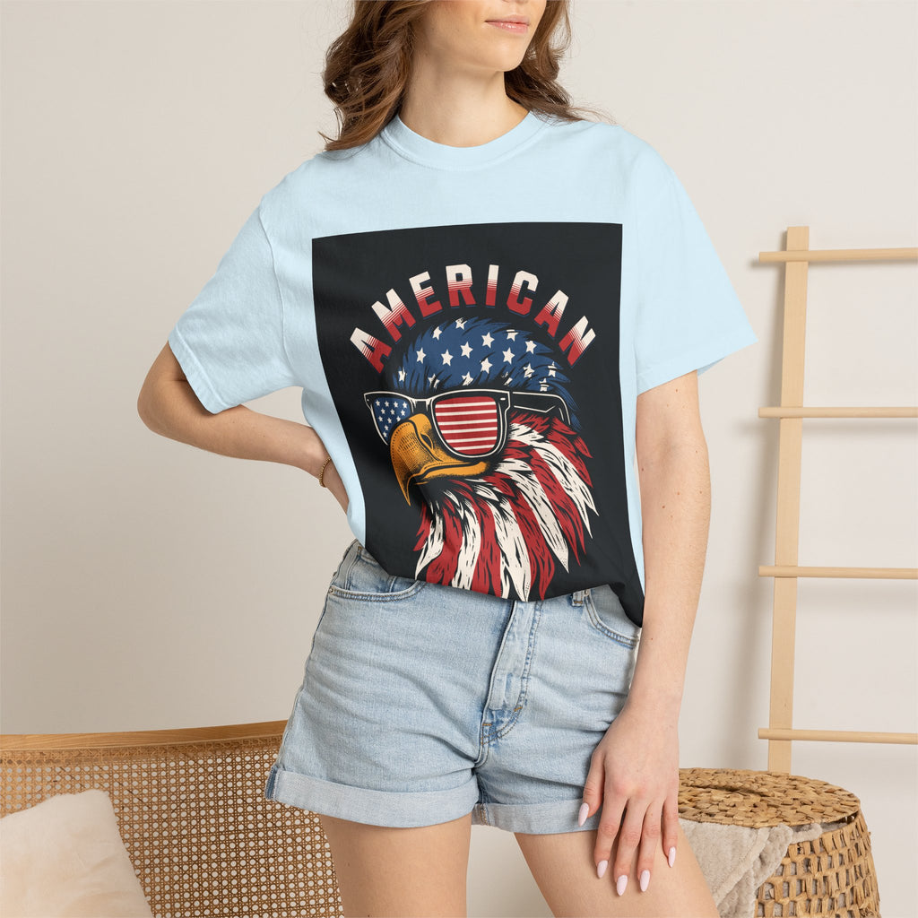 American Eagle Sunglasses T-Shirt — Patriotic USA Flag Graphic