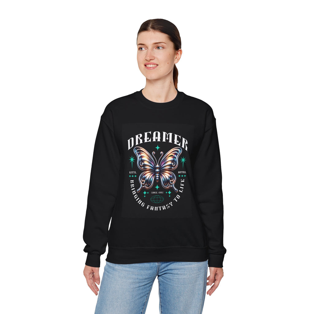 Dreamer Butterfly Crewneck Sweatshirt — Inspiring 'Dreamer' Graphic Pullover