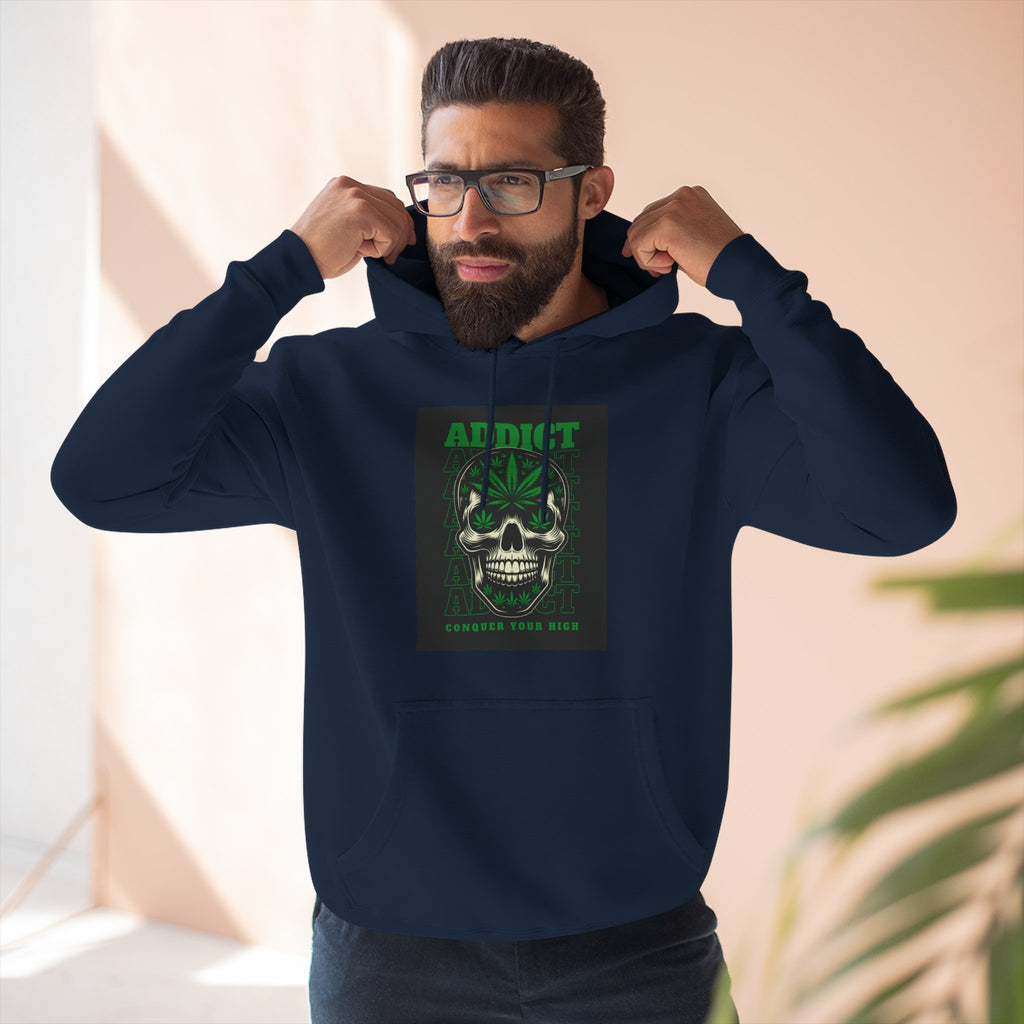 Skull & Snake Hoodie — "Addict" Graphic Pullover