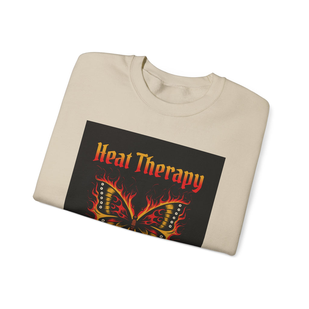 Heat Therapy Crewneck Sweatshirt — Butterfly Flame Graphic