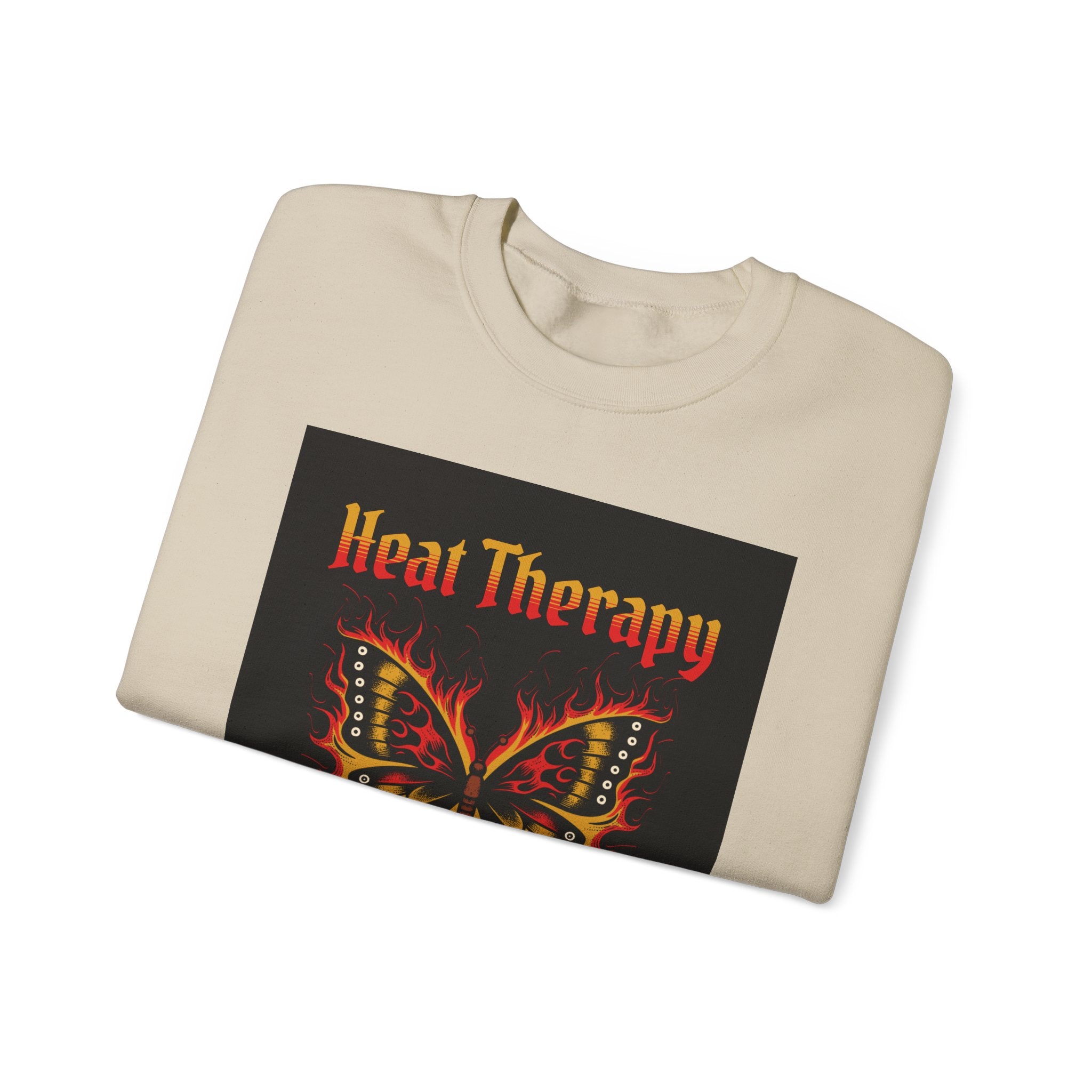 Heat Therapy Crewneck Sweatshirt — Butterfly Flame Graphic