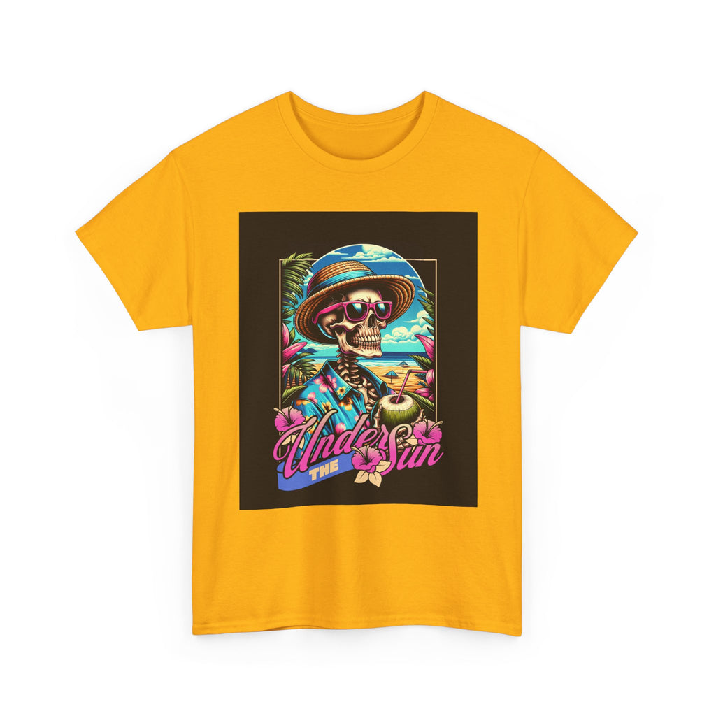 Skull Beach Tee — "Under the Sun" Retro Surf Graphic T-Shirt
