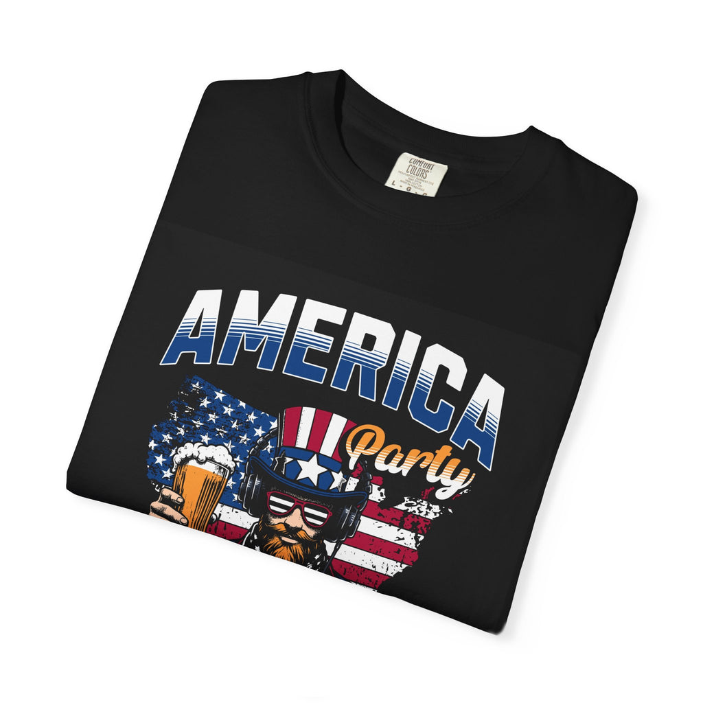 America Party T-Shirt — Cheers to Freedom 4th of July Patriotic Tee