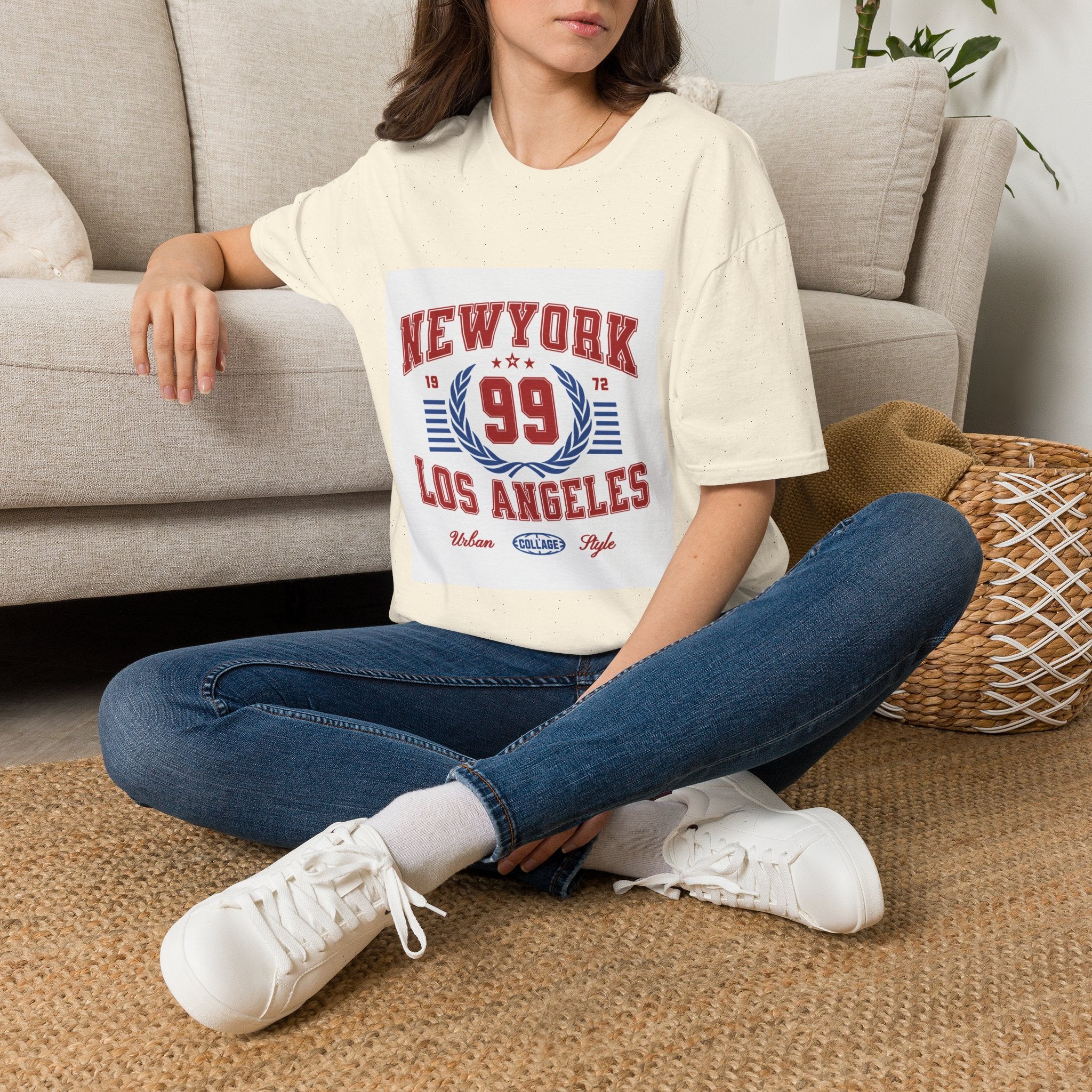 New York 99 Vintage Sports Tee — Collegiate Graphic T-Shirt