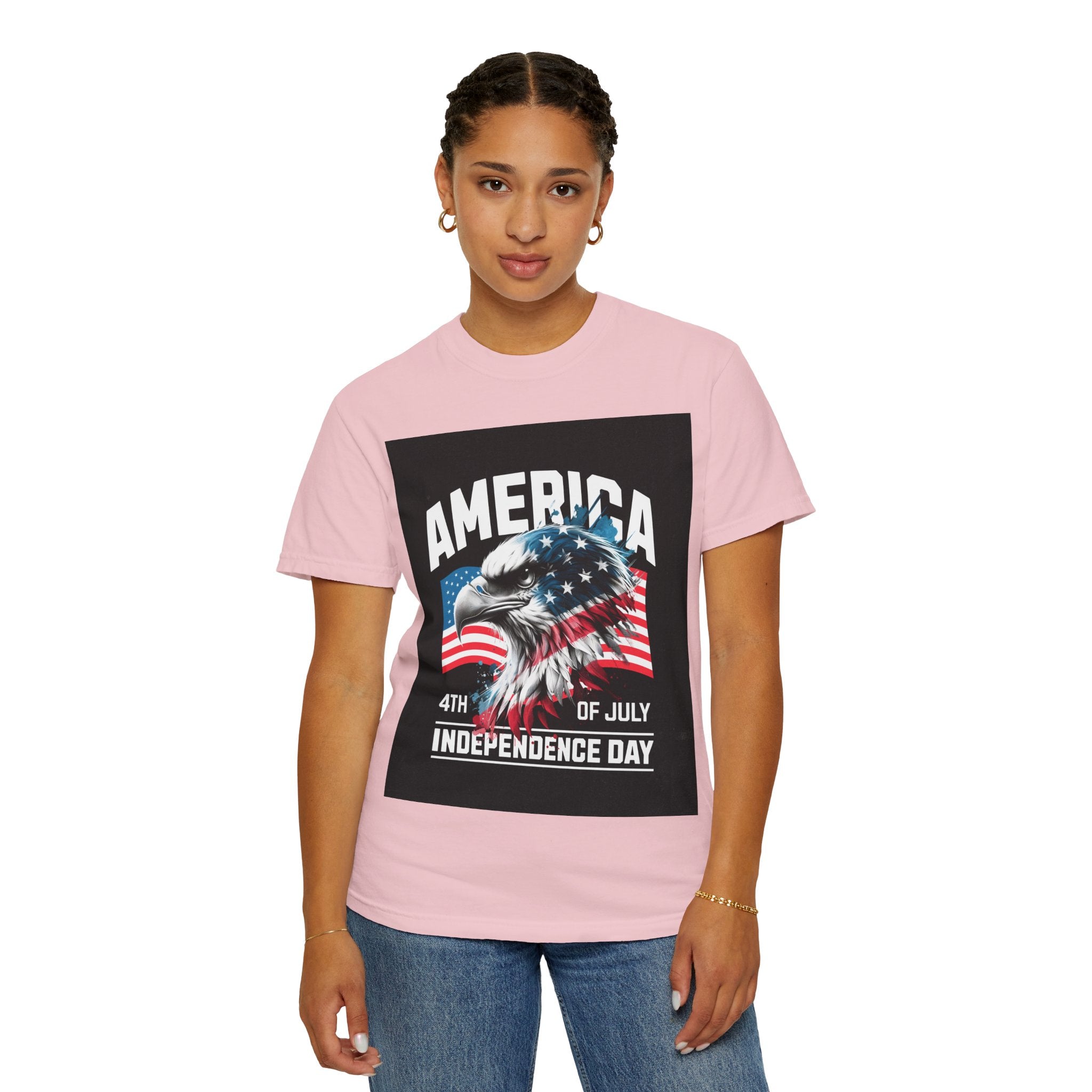 Independence Day T-shirt — 'America' Eagle Flag 4th of July Tee