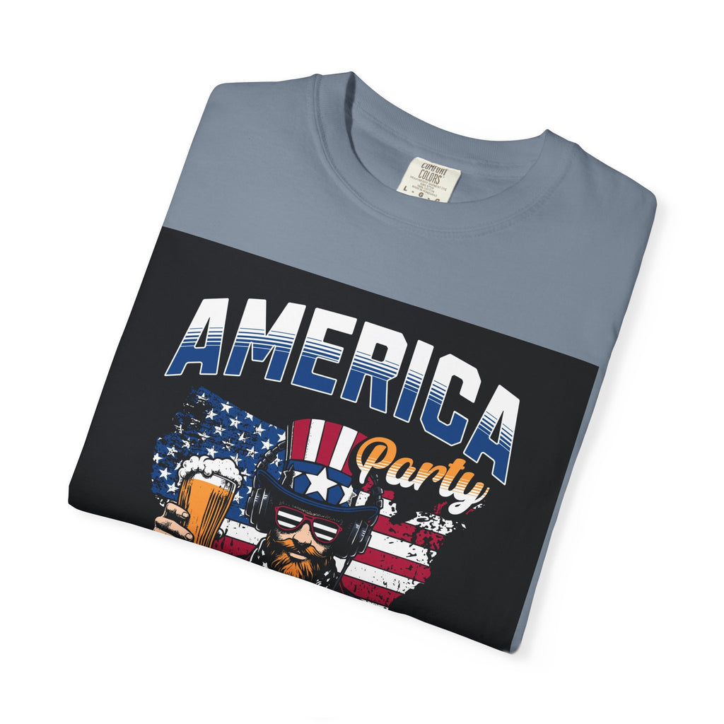 America Party T-Shirt — Cheers to Freedom 4th of July Patriotic Tee
