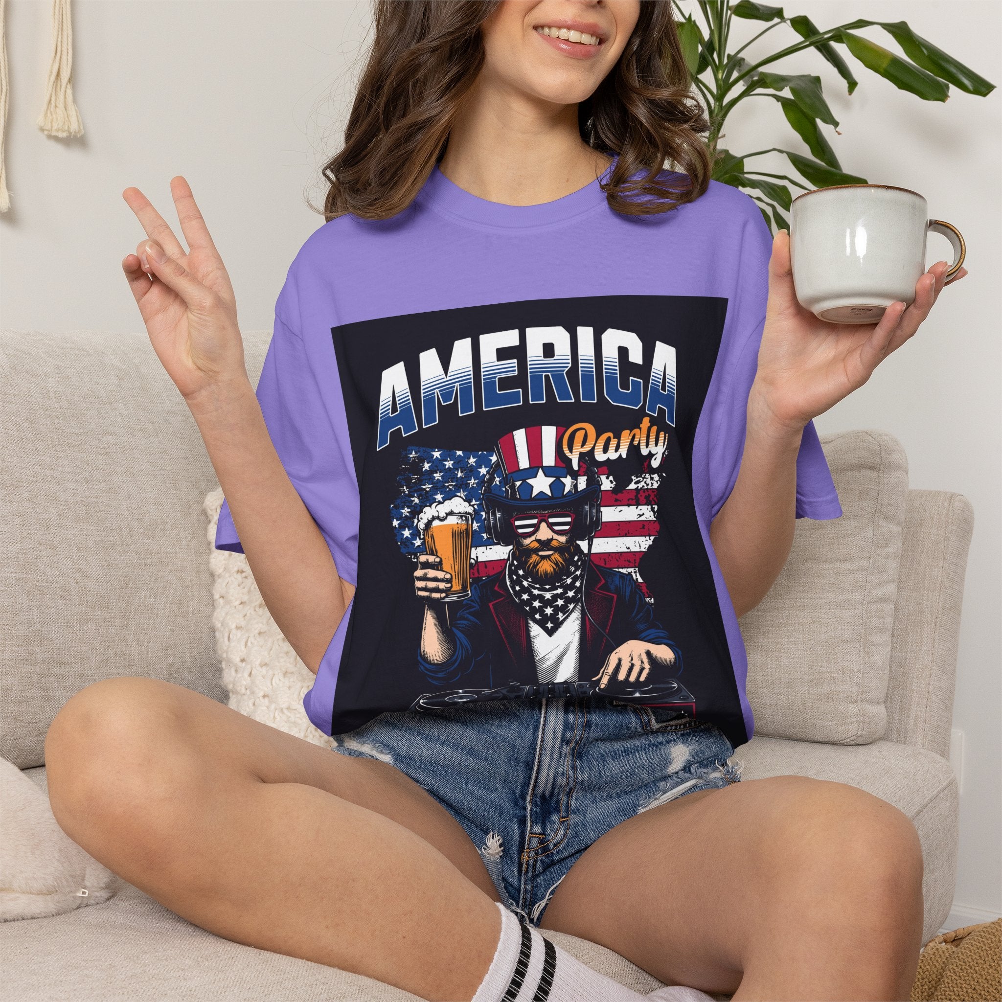 America Party T-Shirt — Cheers to Freedom 4th of July Patriotic Tee