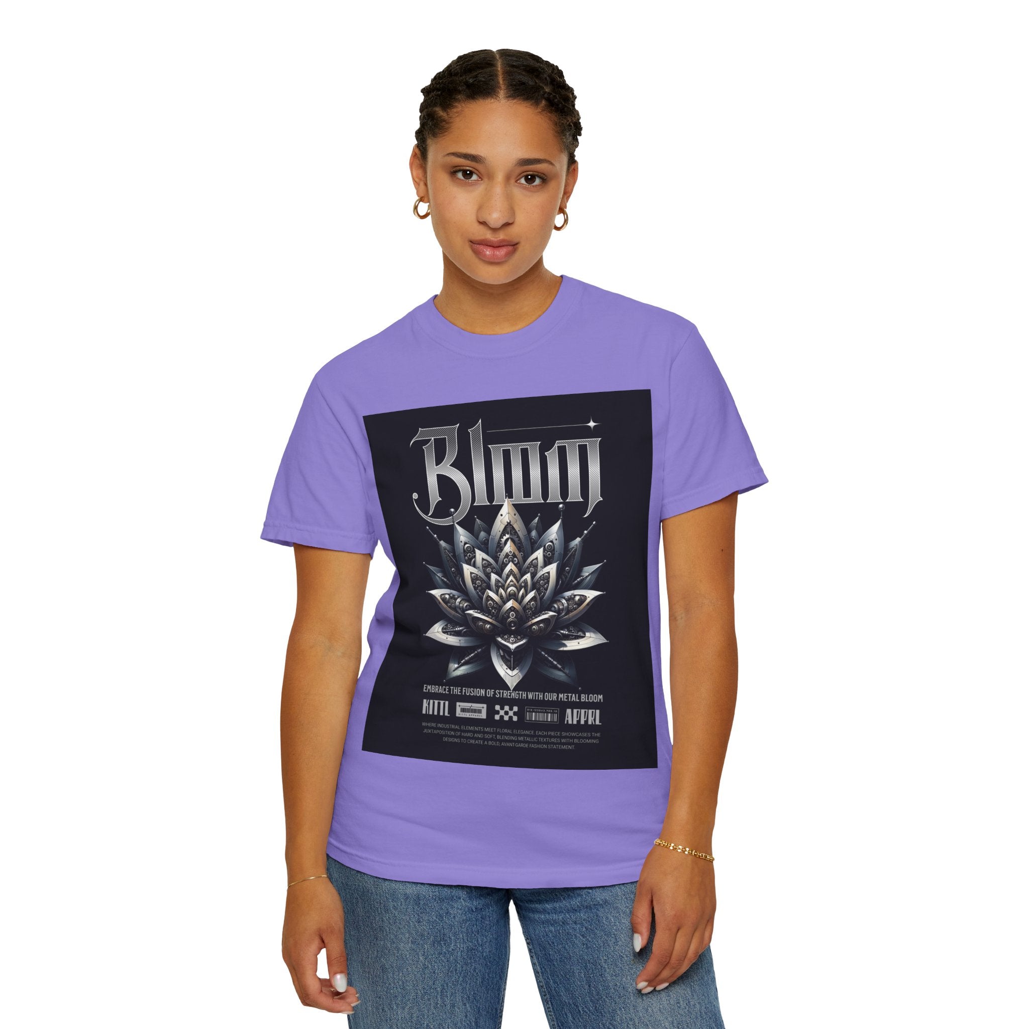 Metal Lotus Graphic T-Shirt — "Bloom" Gothic Band Poster Tee
