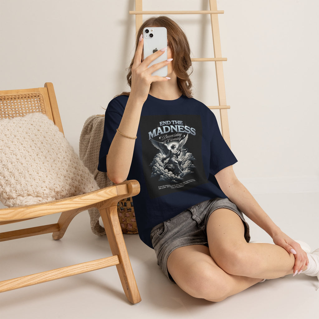 End the Madness Angel Graphic Tee — Vintage Gothic Band-Style T-Shirt
