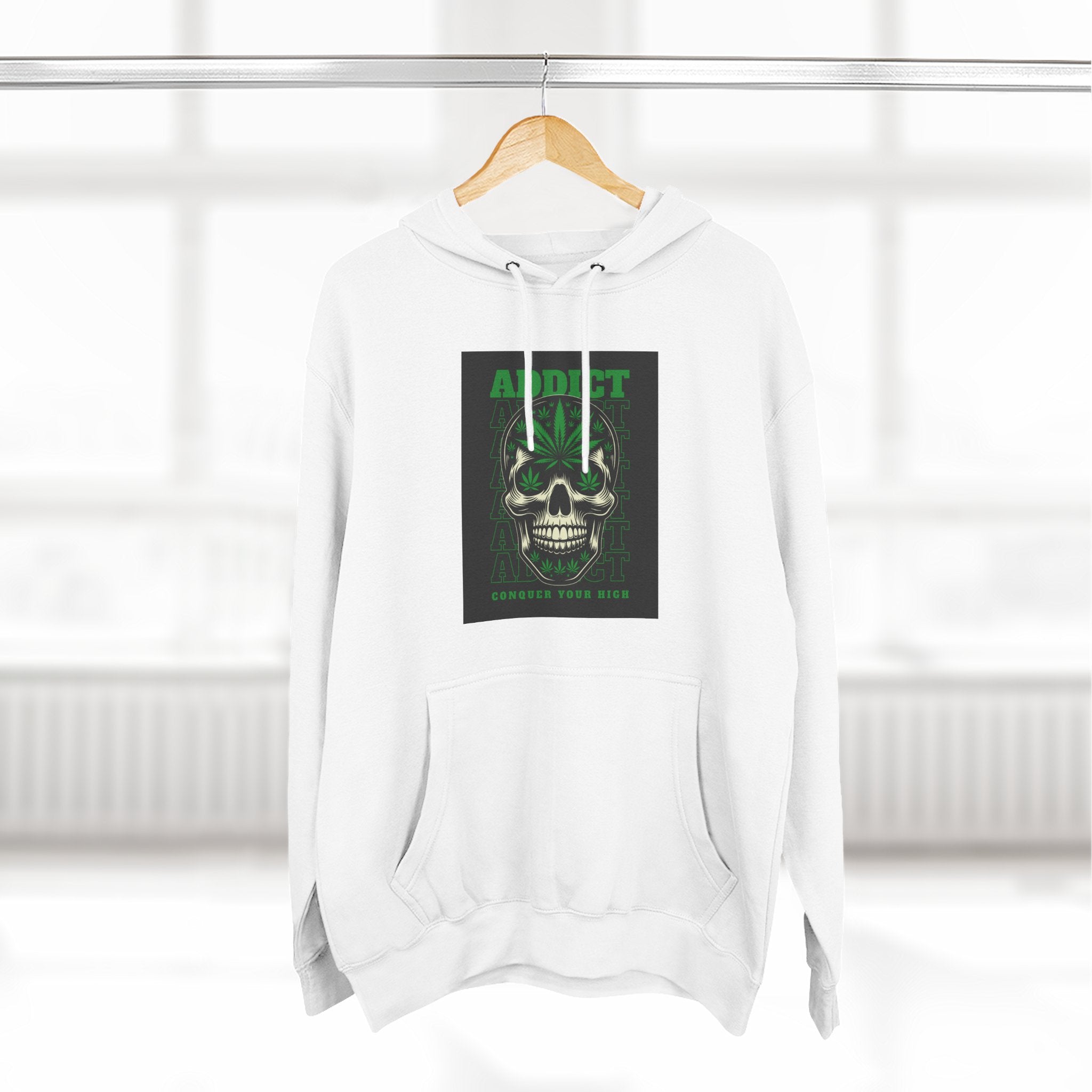 Skull & Snake Hoodie — "Addict" Graphic Pullover
