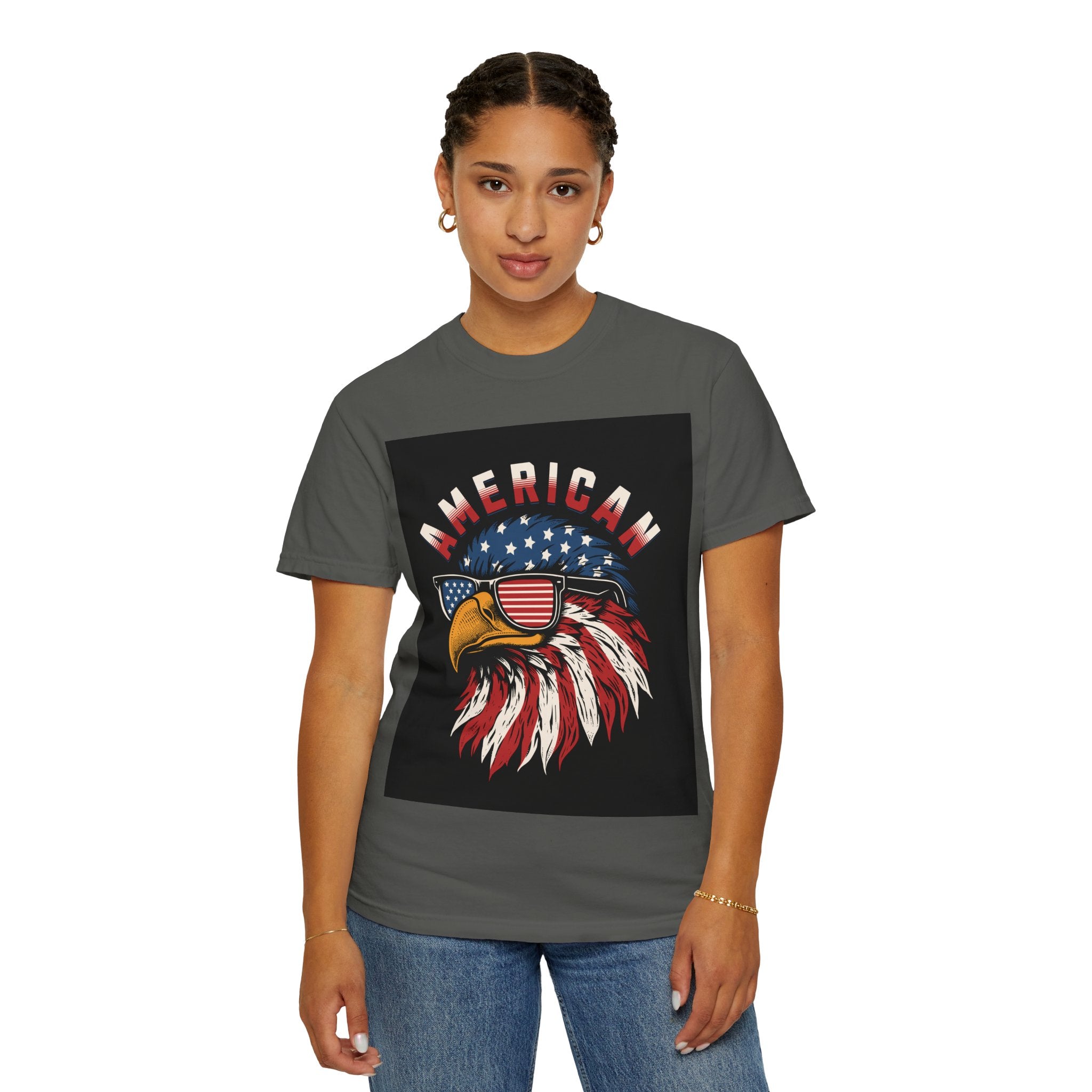 American Eagle Sunglasses T-Shirt — Patriotic USA Flag Graphic