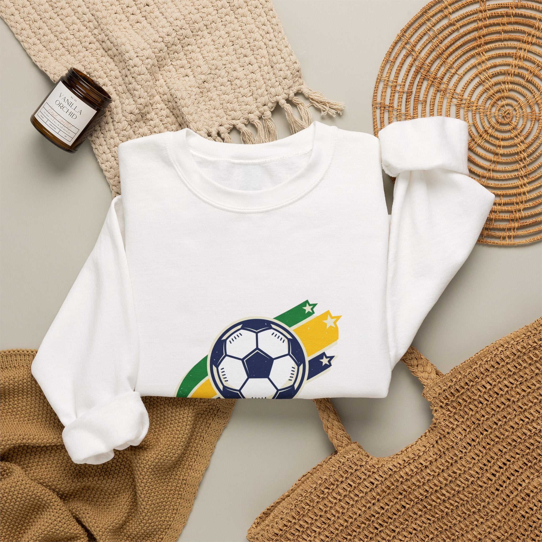 Futebol Brasil Sweatshirt | Brazil Soccer Flag Colors, National Pride