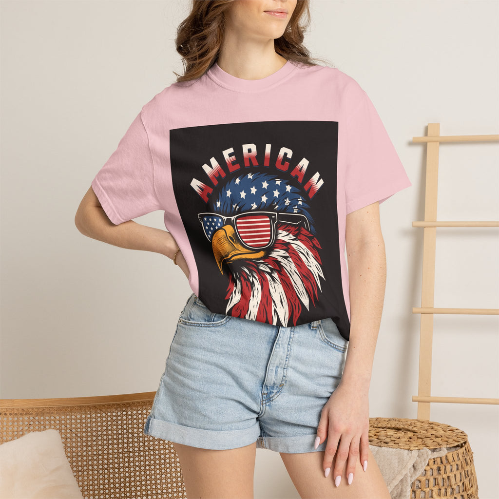 American Eagle Sunglasses T-Shirt — Patriotic USA Flag Graphic