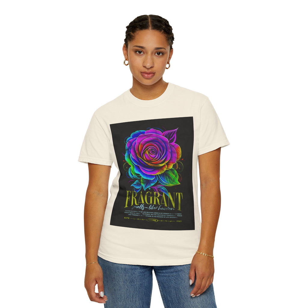 Fragrant Rainbow Rose T-Shirt — Vibrant Floral Graphic Tee