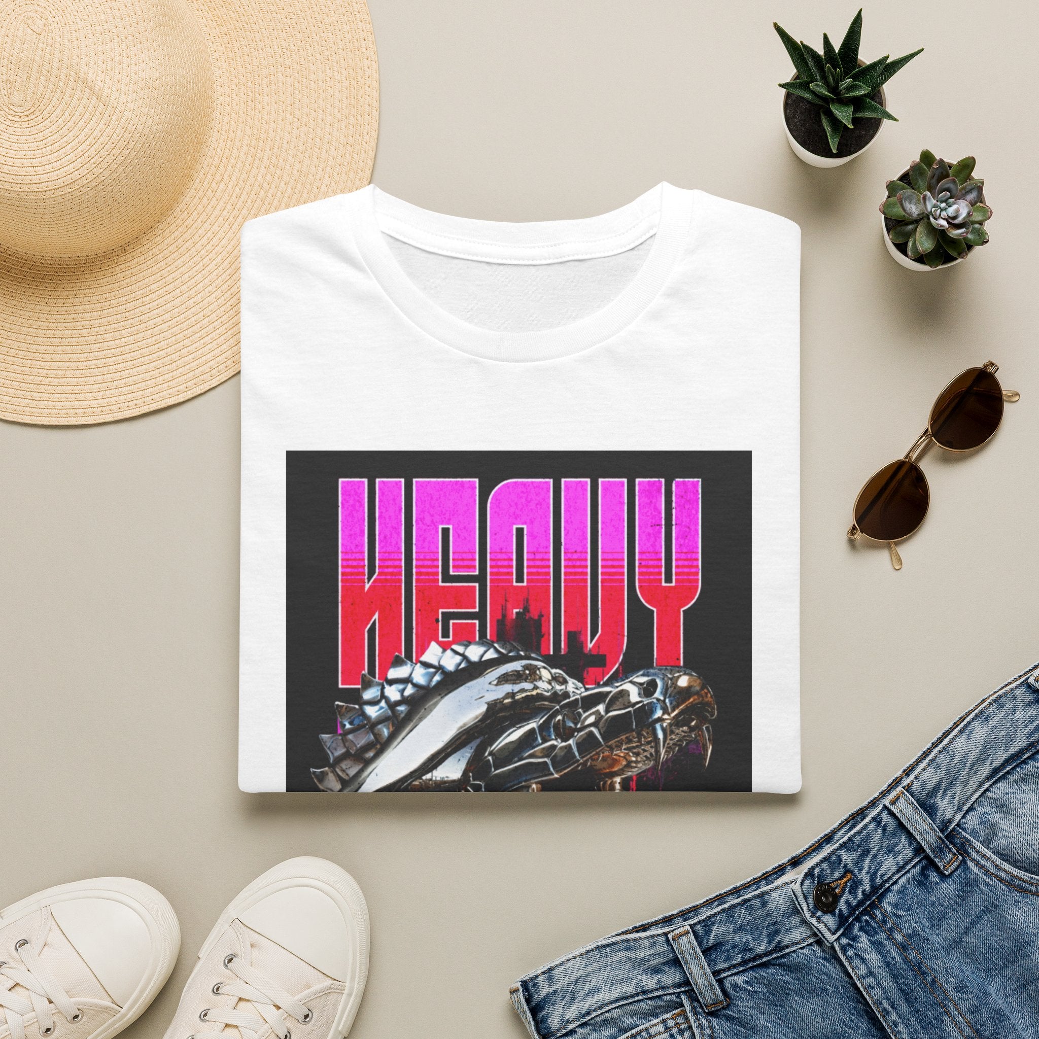 Heavy Steel T-Shirt — Retro Motorcycle Skull Graphic Tee