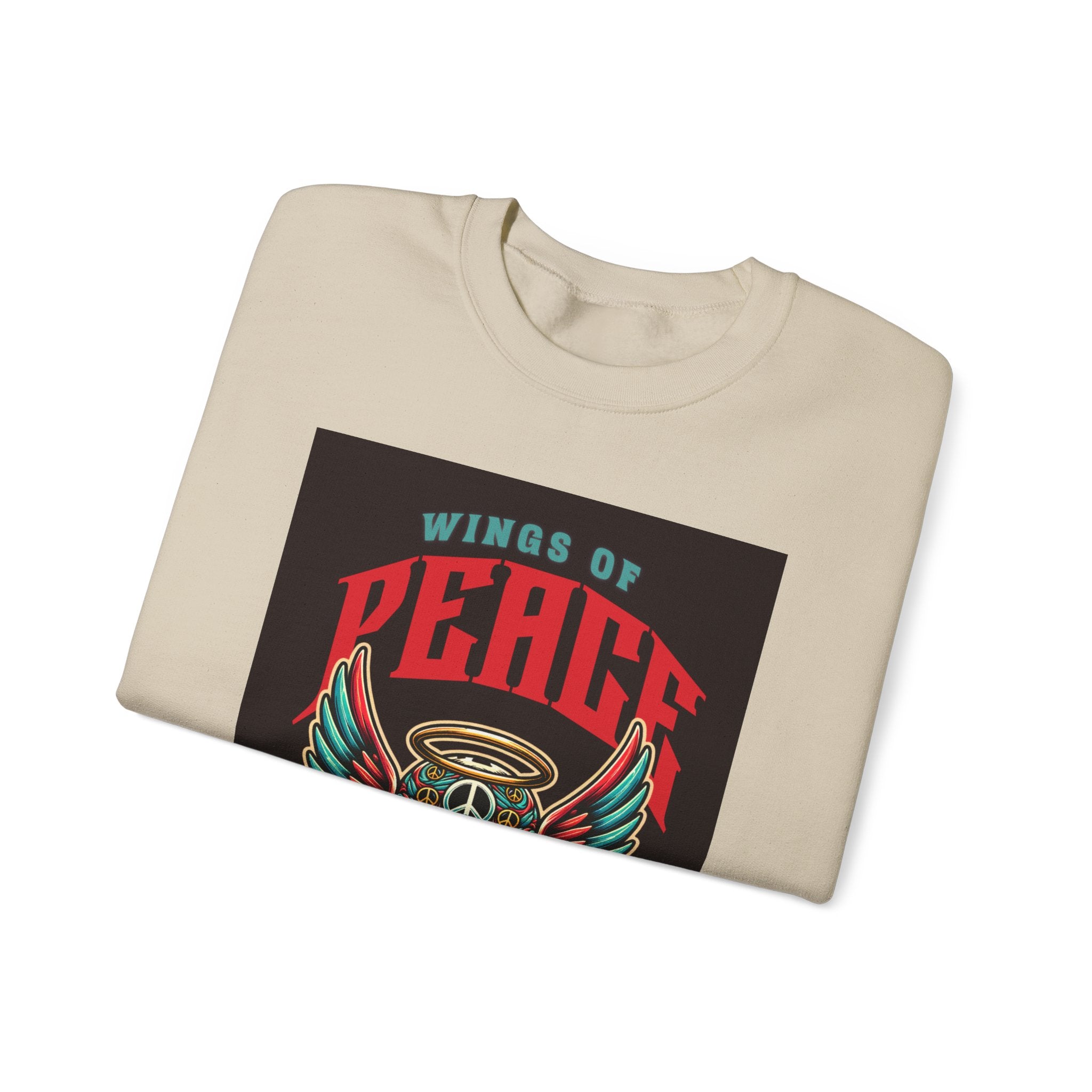 Wings of Peace Skull Crewneck Sweatshirt — Soar Above With Love Graphic