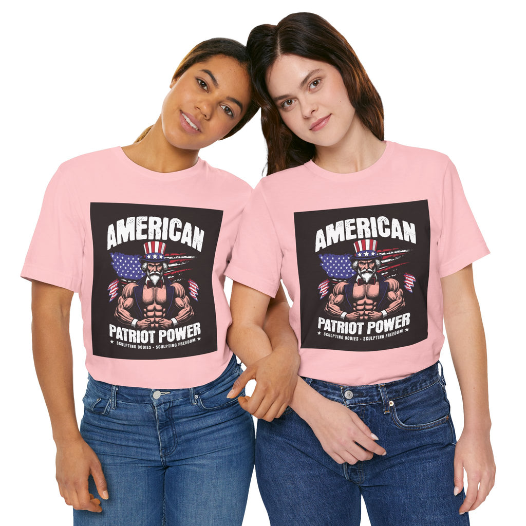 Patriot Power T-Shirt — American Flag Uncle Sam Muscle Graphic Tee