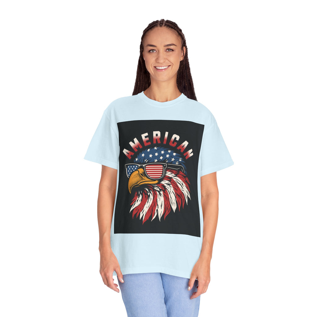 American Eagle Sunglasses T-Shirt — Patriotic USA Flag Graphic