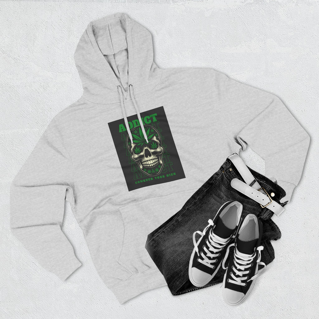 Skull & Snake Hoodie — "Addict" Graphic Pullover