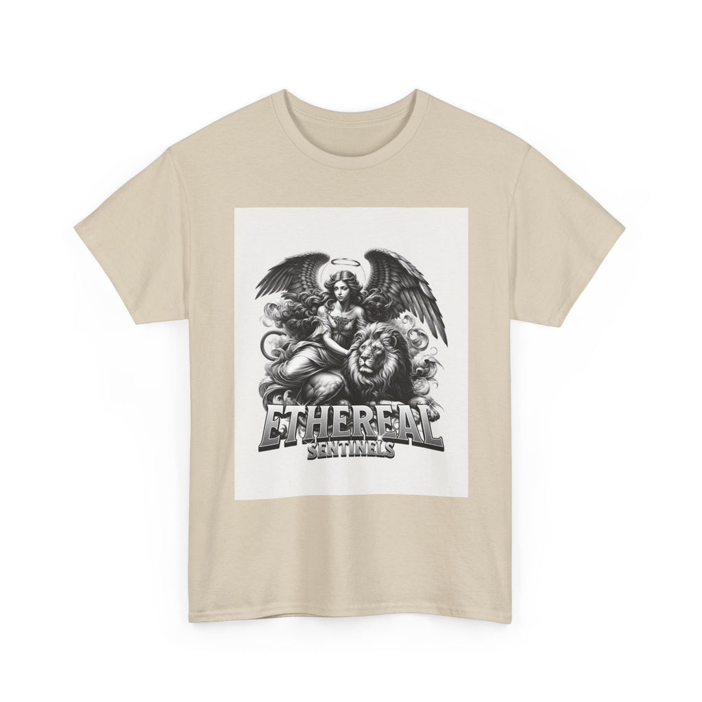 Angel & Lion Graphic Tee — "Ethereal" Vintage Gothic Streetwear