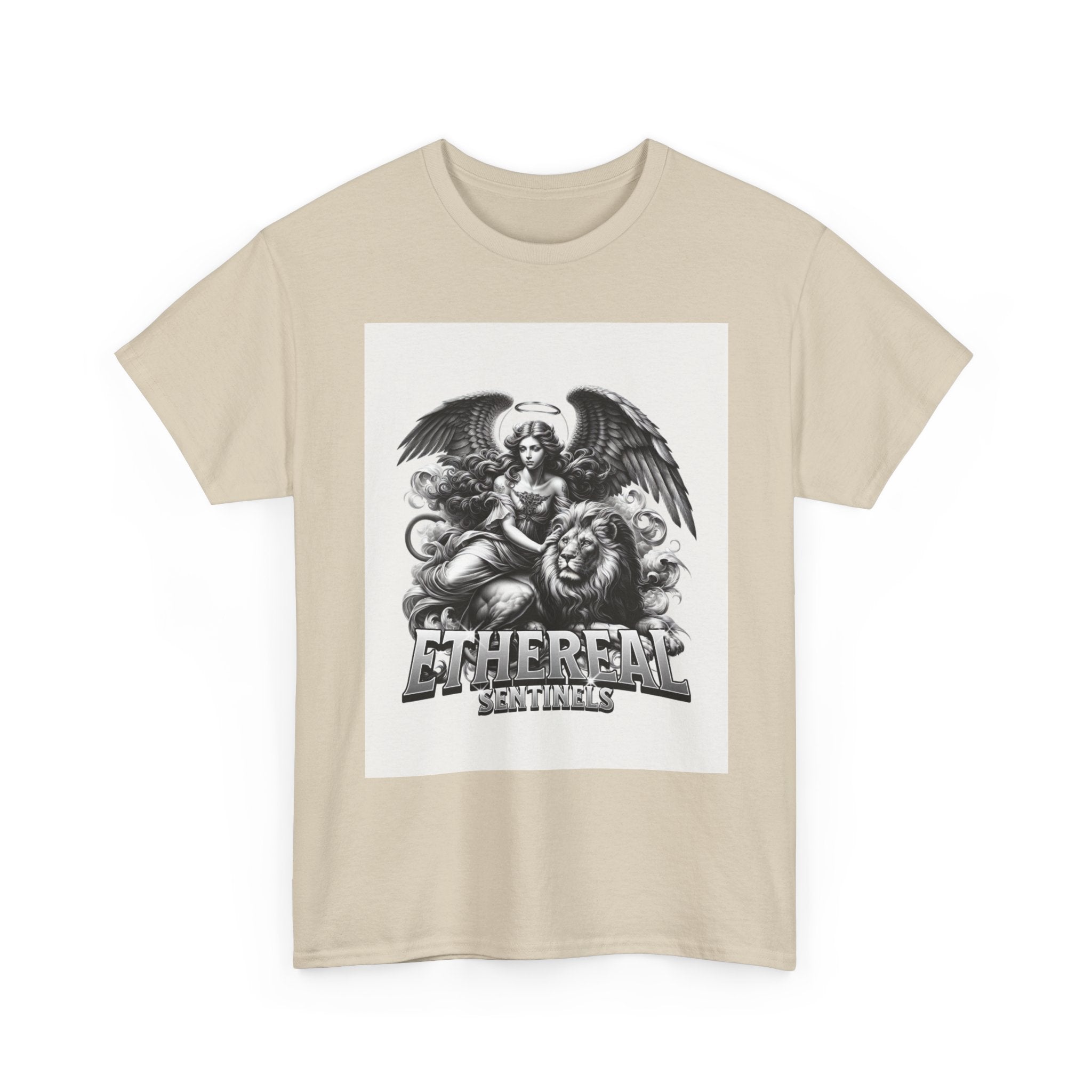 Angel & Lion Graphic Tee — "Ethereal" Vintage Gothic Streetwear