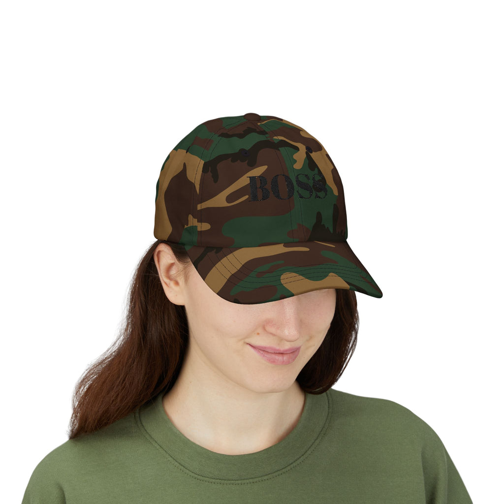 BOSS Embroidered Dad Cap - Classic White Baseball Hat