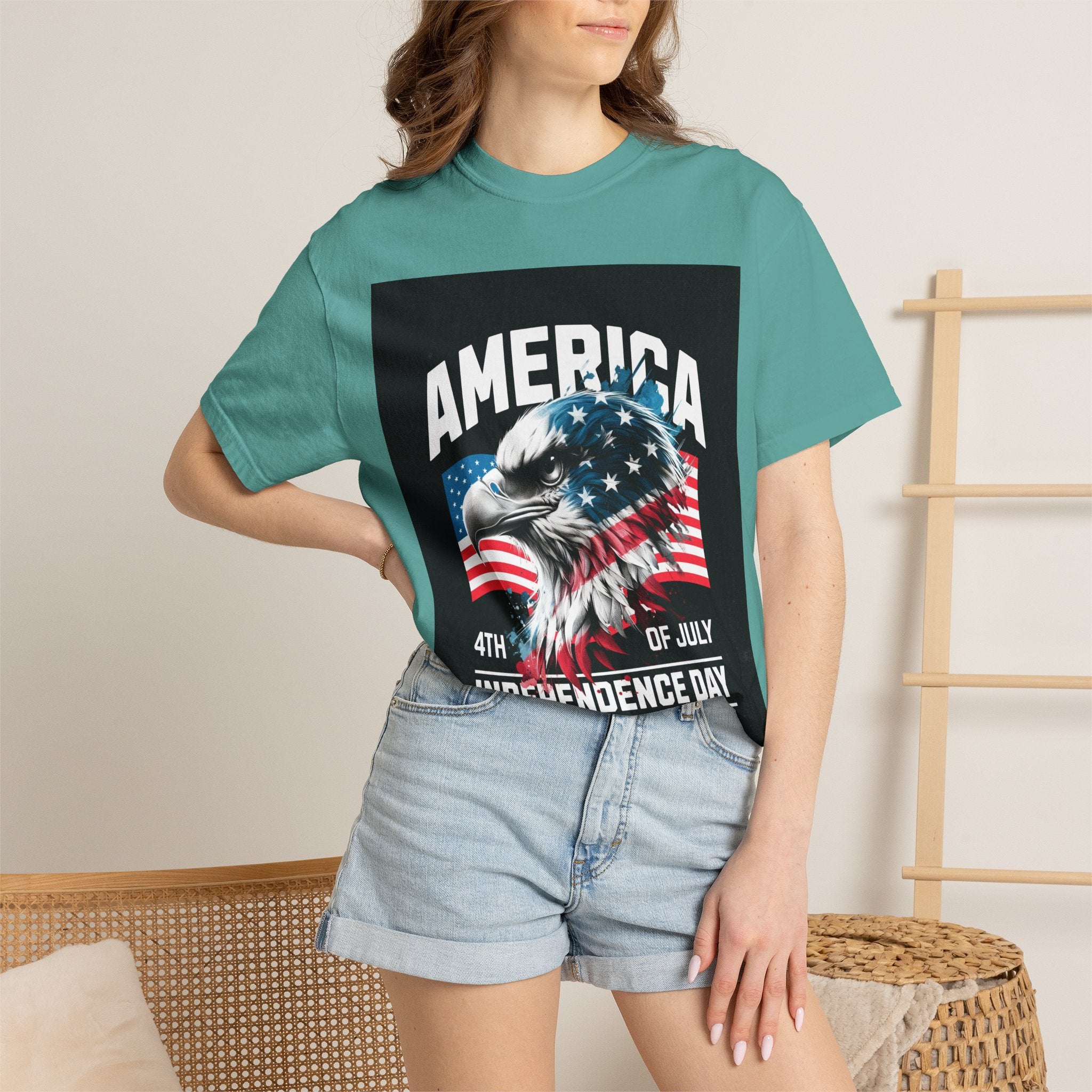 Independence Day T-shirt — 'America' Eagle Flag 4th of July Tee