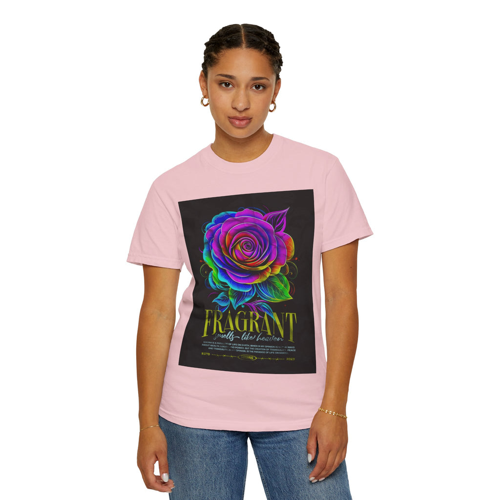 Fragrant Rainbow Rose T-Shirt — Vibrant Floral Graphic Tee
