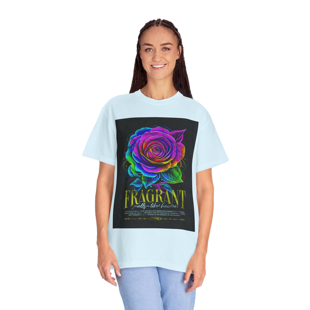 Fragrant Rainbow Rose T-Shirt — Vibrant Floral Graphic Tee