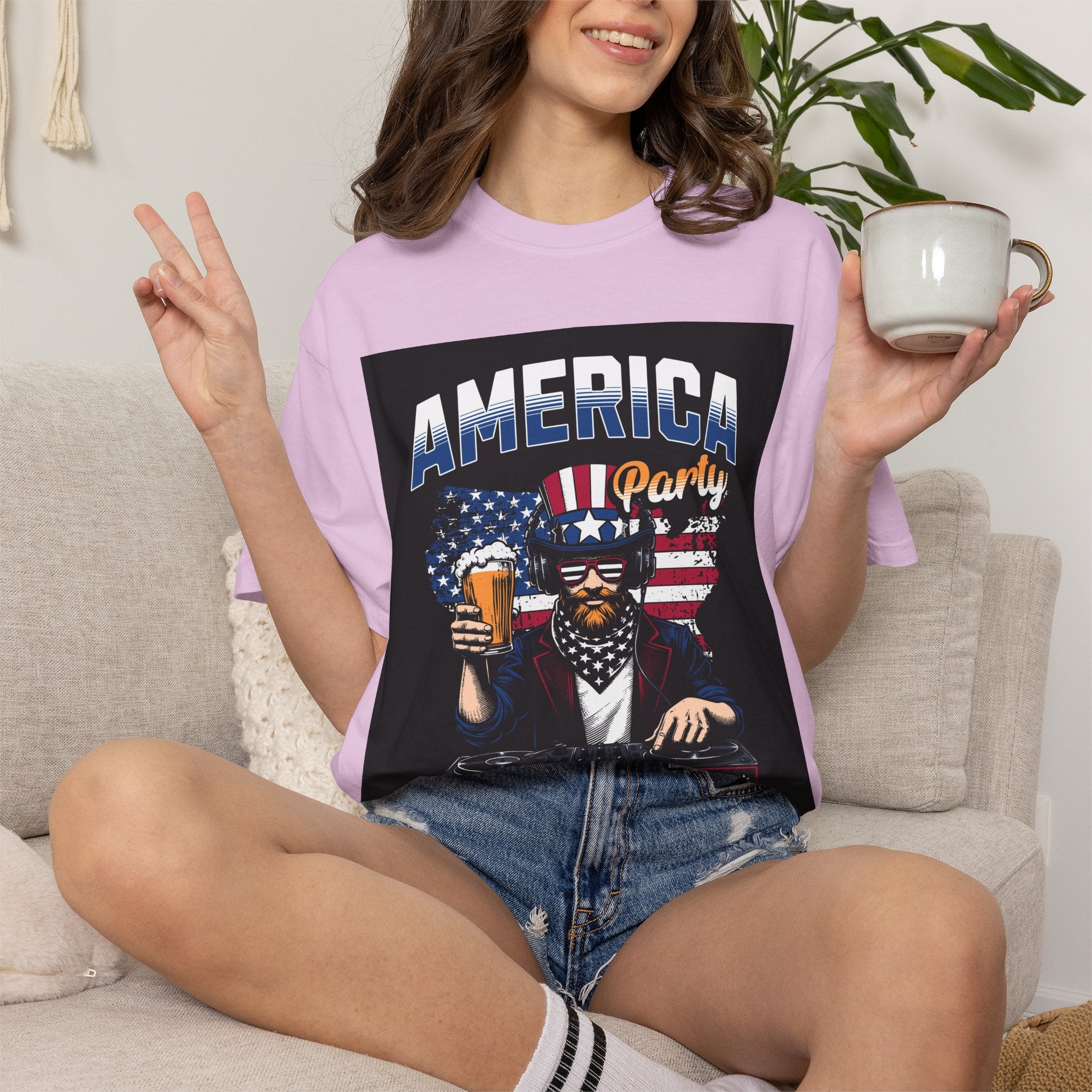 America Party T-Shirt — Cheers to Freedom 4th of July Patriotic Tee
