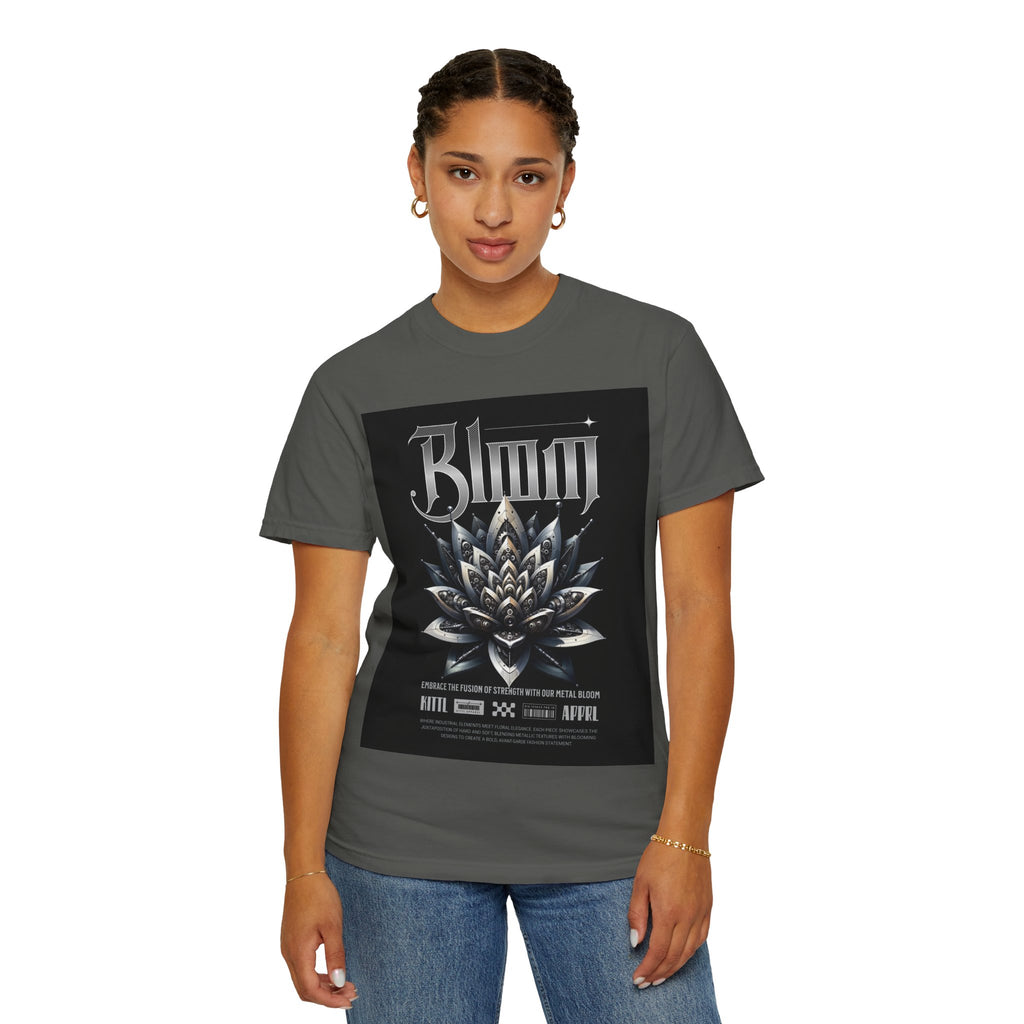 Metal Lotus Graphic T-Shirt — "Bloom" Gothic Band Poster Tee