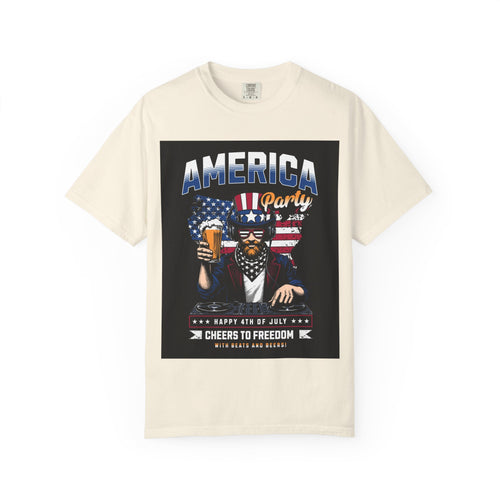 America Party T-Shirt — Cheers to Freedom 4th of July Patriotic Tee