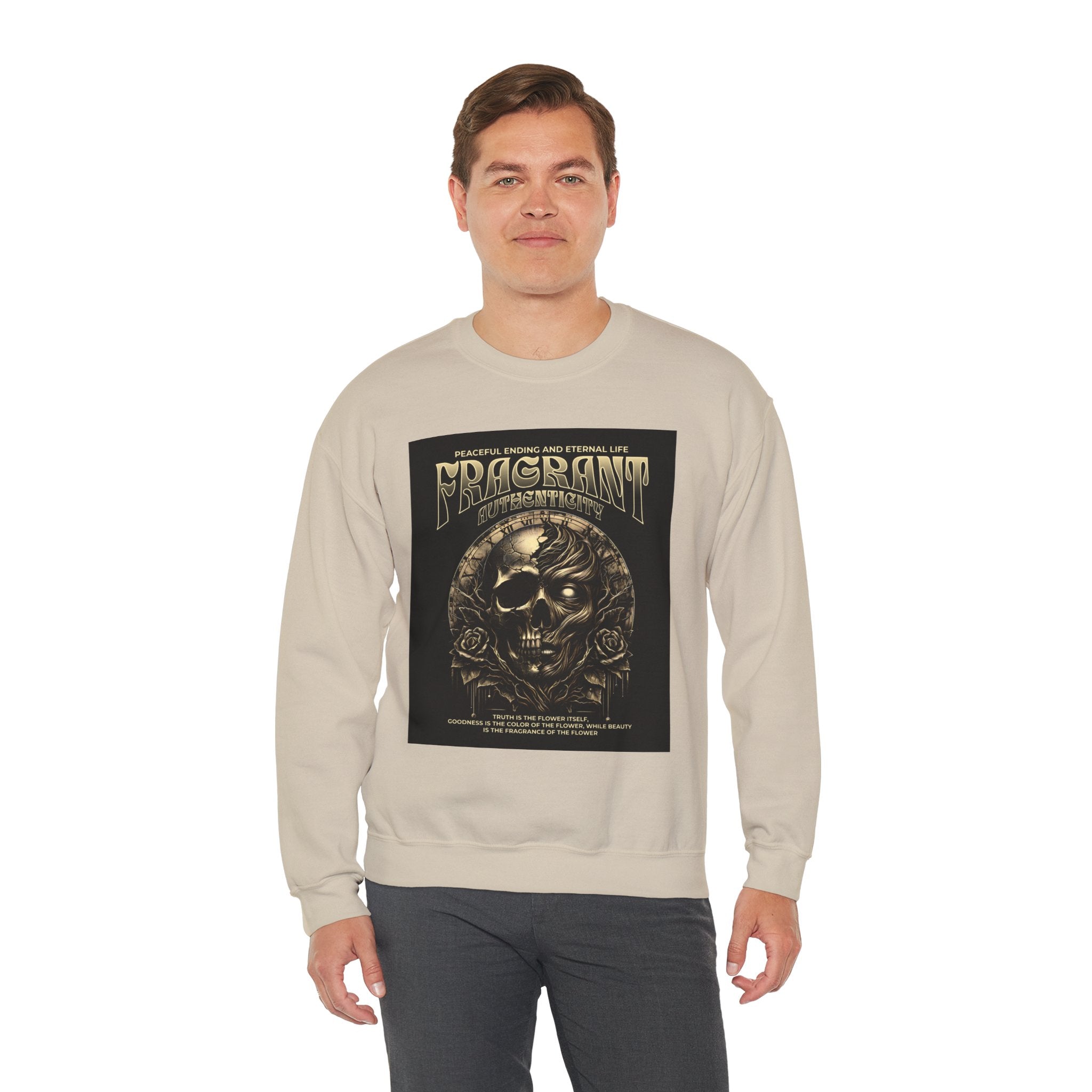 Skull & Roses Crewneck Sweatshirt — “Decrepit” Gothic Graphic