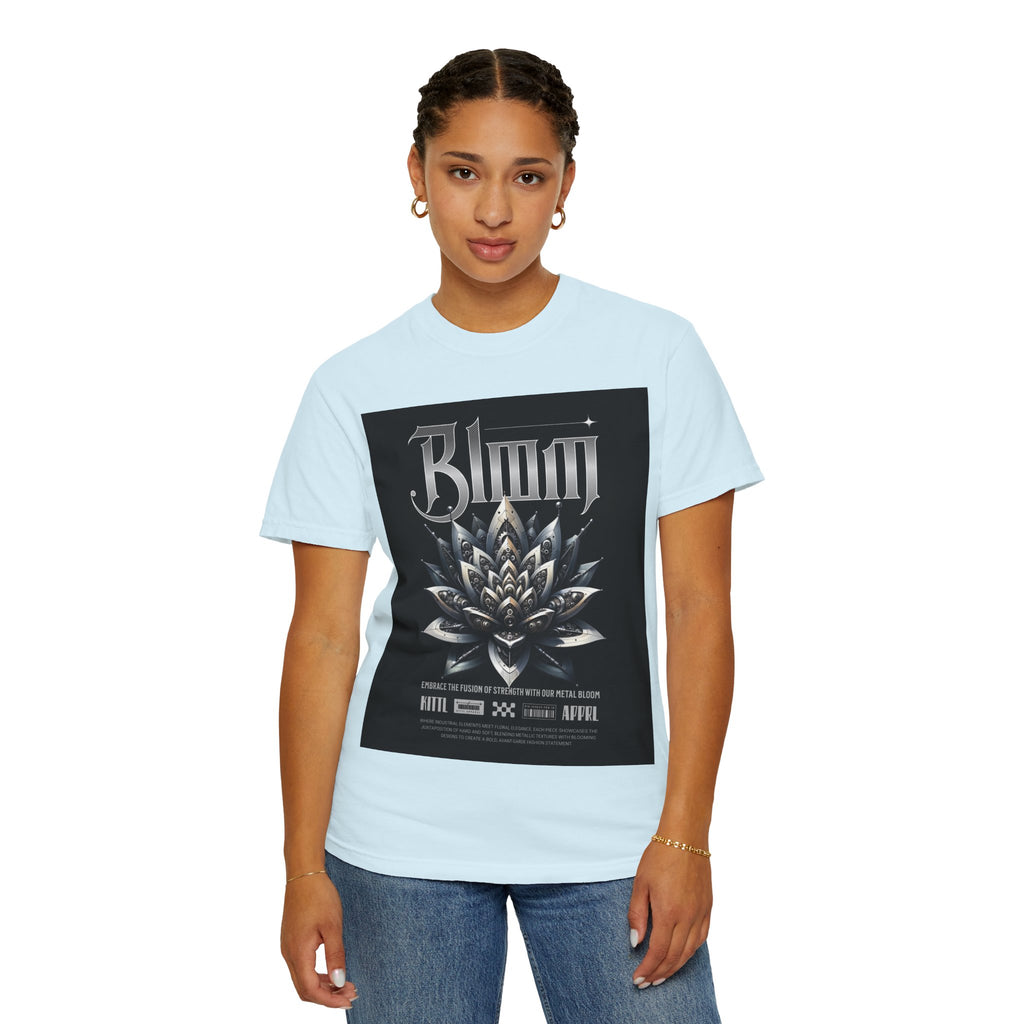 Metal Lotus Graphic T-Shirt — "Bloom" Gothic Band Poster Tee